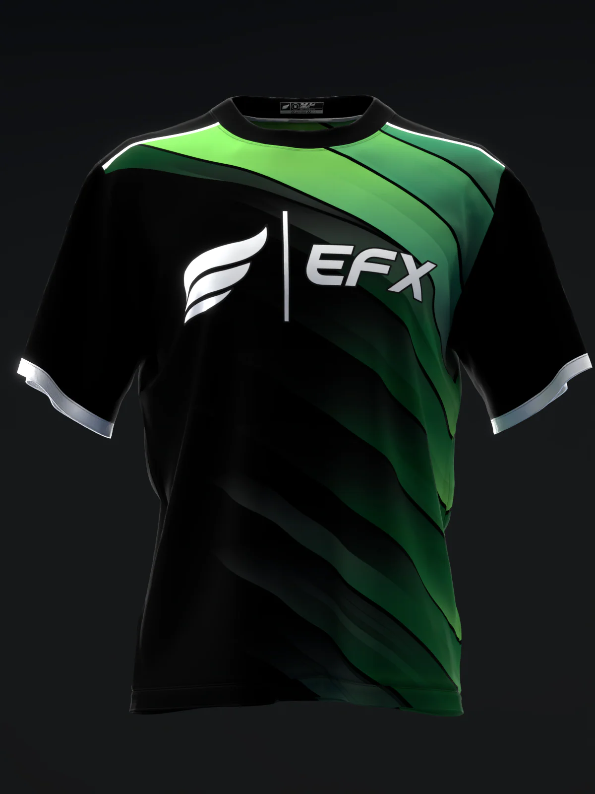 Abstract Grid - Black Green - Bowling Jersey - Image 2
