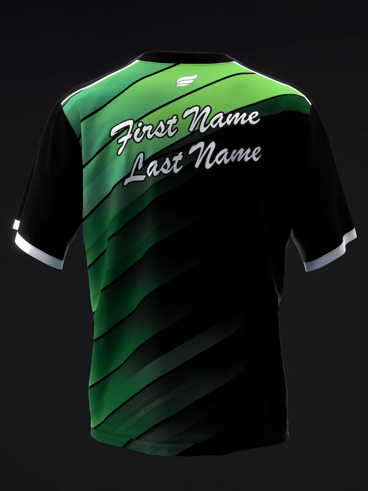 Abstract Grid - Black Green - Bowling Jersey - Image 5