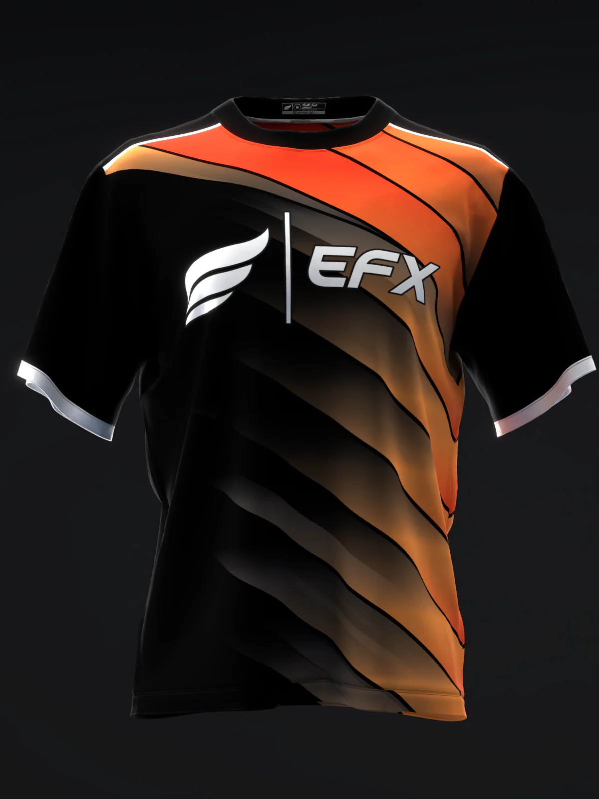 Abstract Grid - Black Orange - Bowling Jersey - Image 2