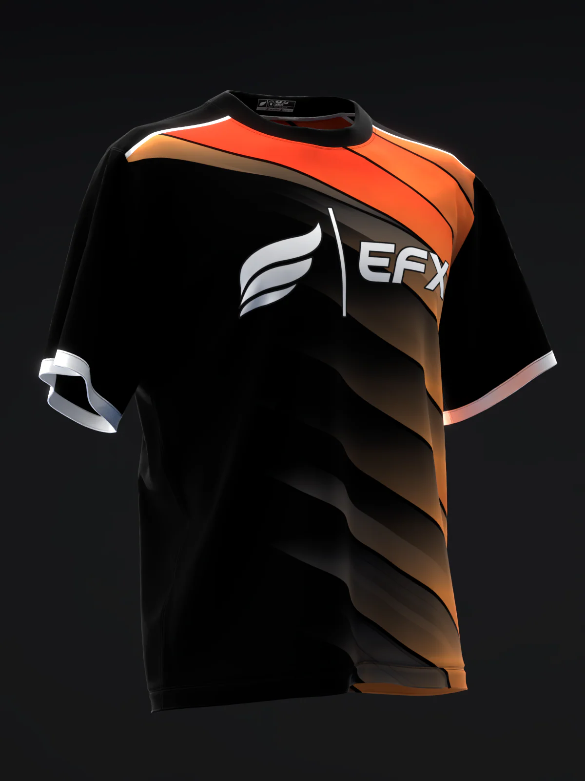 Abstract Grid - Black Orange - Bowling Jersey - Image 3
