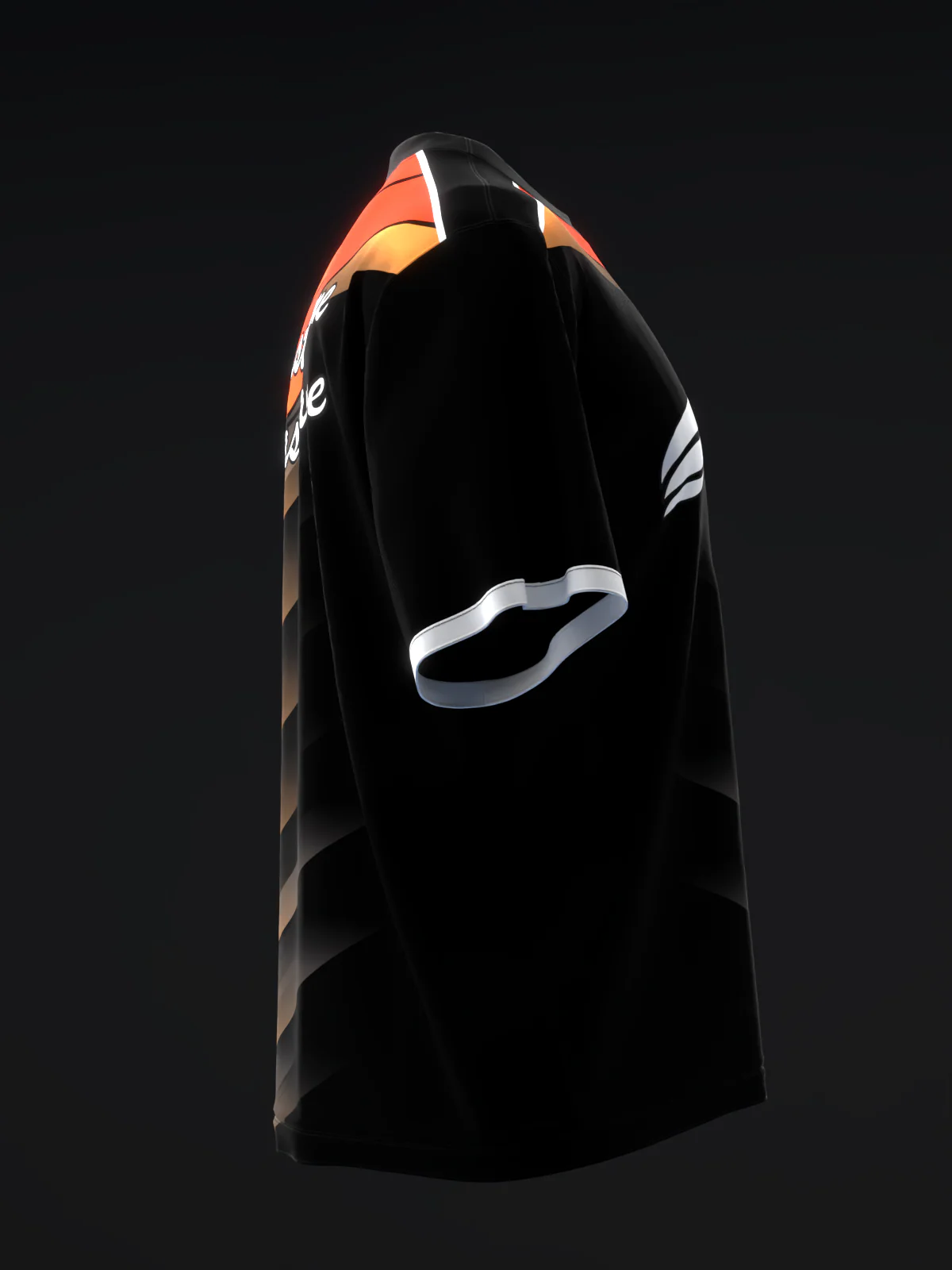 Abstract Grid - Black Orange - Bowling Jersey - Image 4