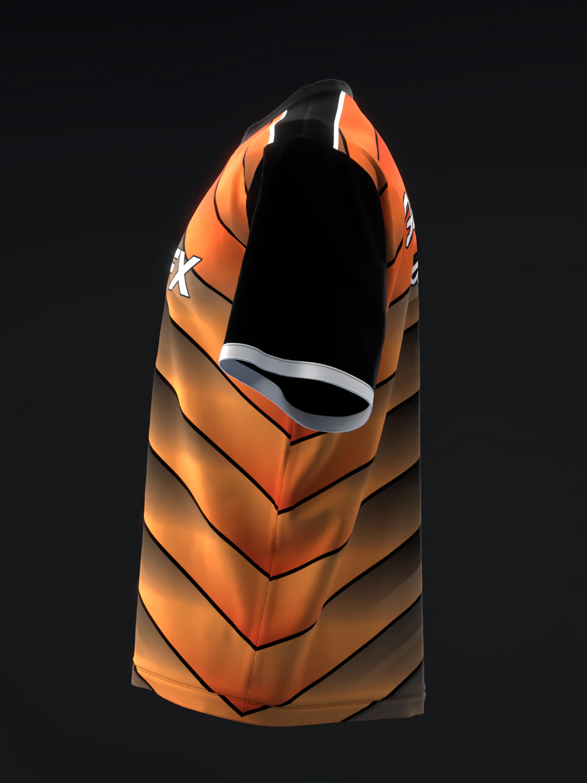 Abstract Grid - Black Orange - Bowling Jersey - Image 6
