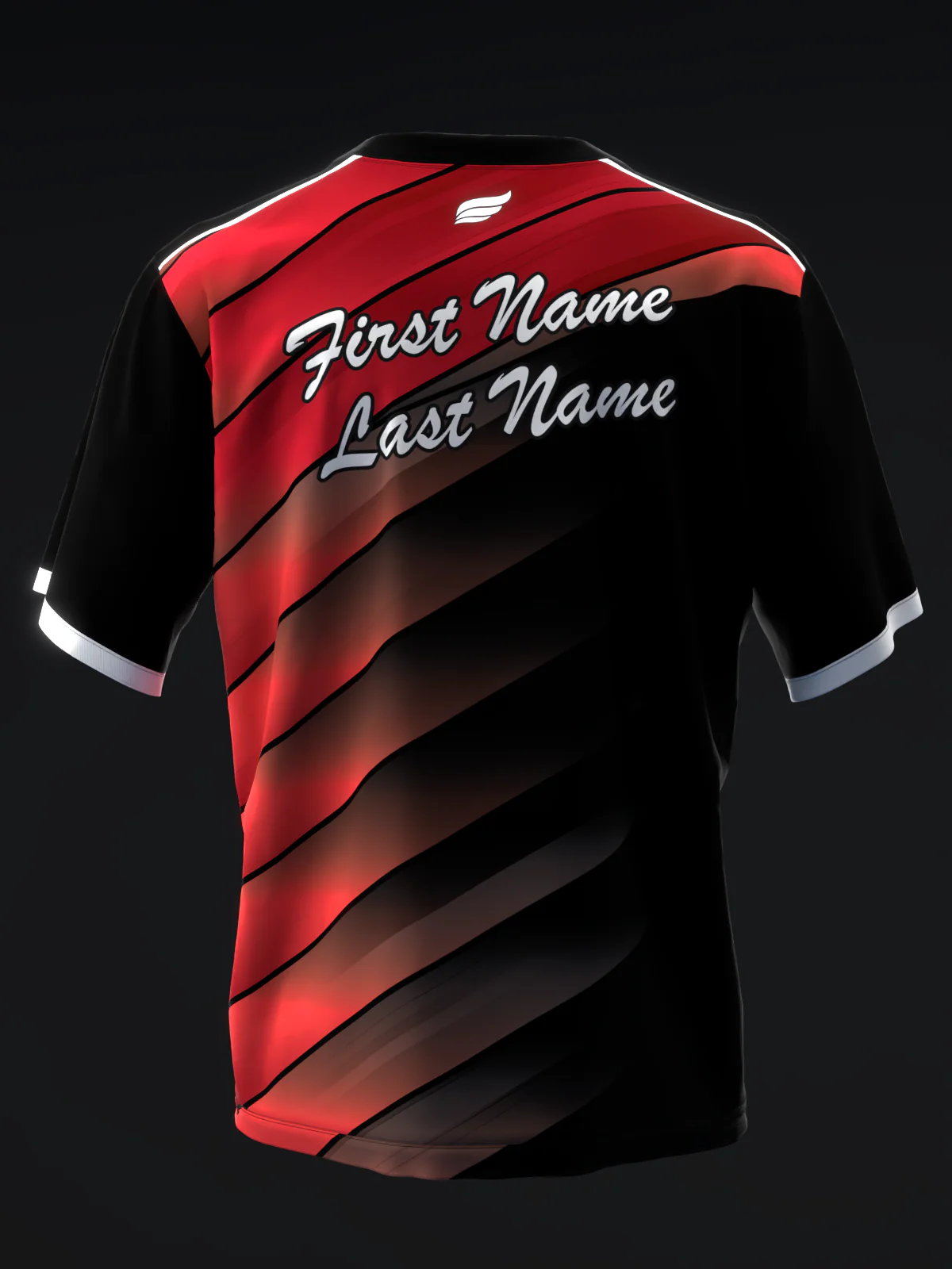 Abstract Grid - Black Red - Bowling Jersey - Image 5