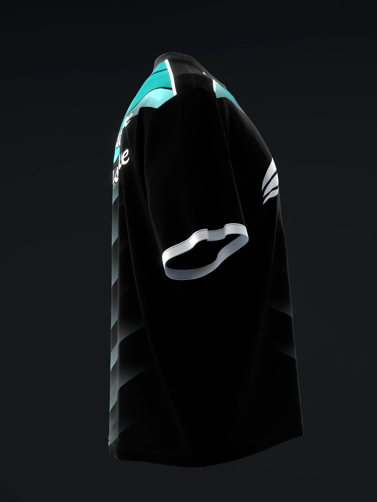 Abstract Grid - Black Teal - Bowling Jersey - Image 4