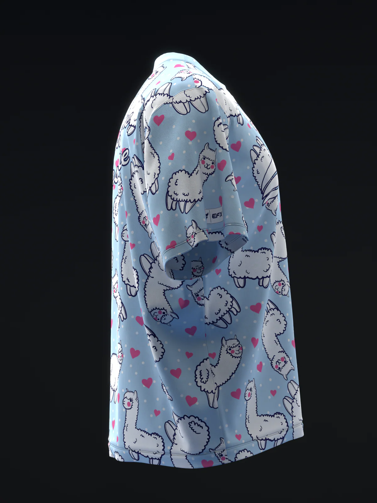 Alpaca Hearts - Blue - Bowling Jersey - Image 4