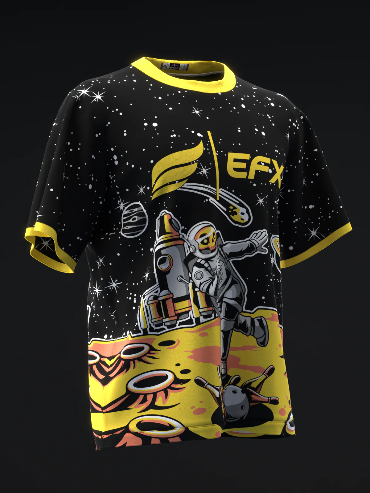 Astronaut Bowling - Black - Bowling Jersey - Image 3