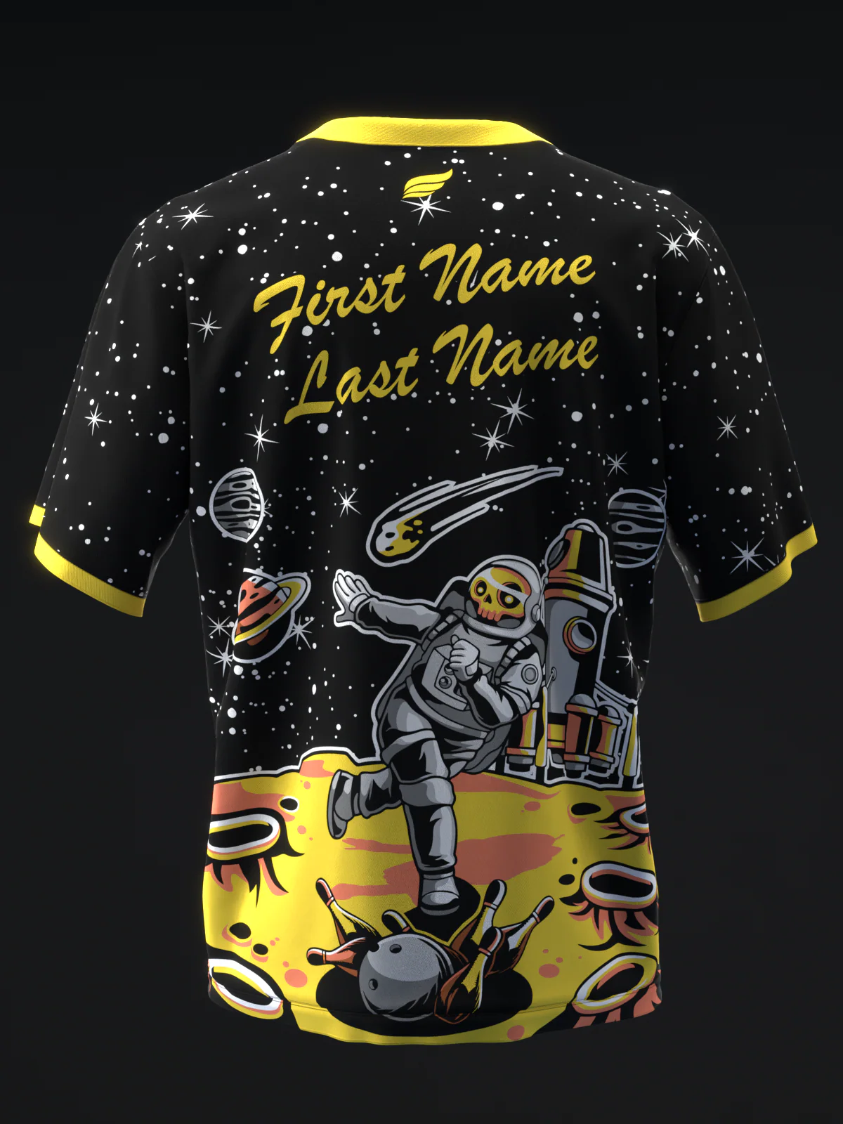 Astronaut Bowling - Black - Bowling Jersey - Image 5