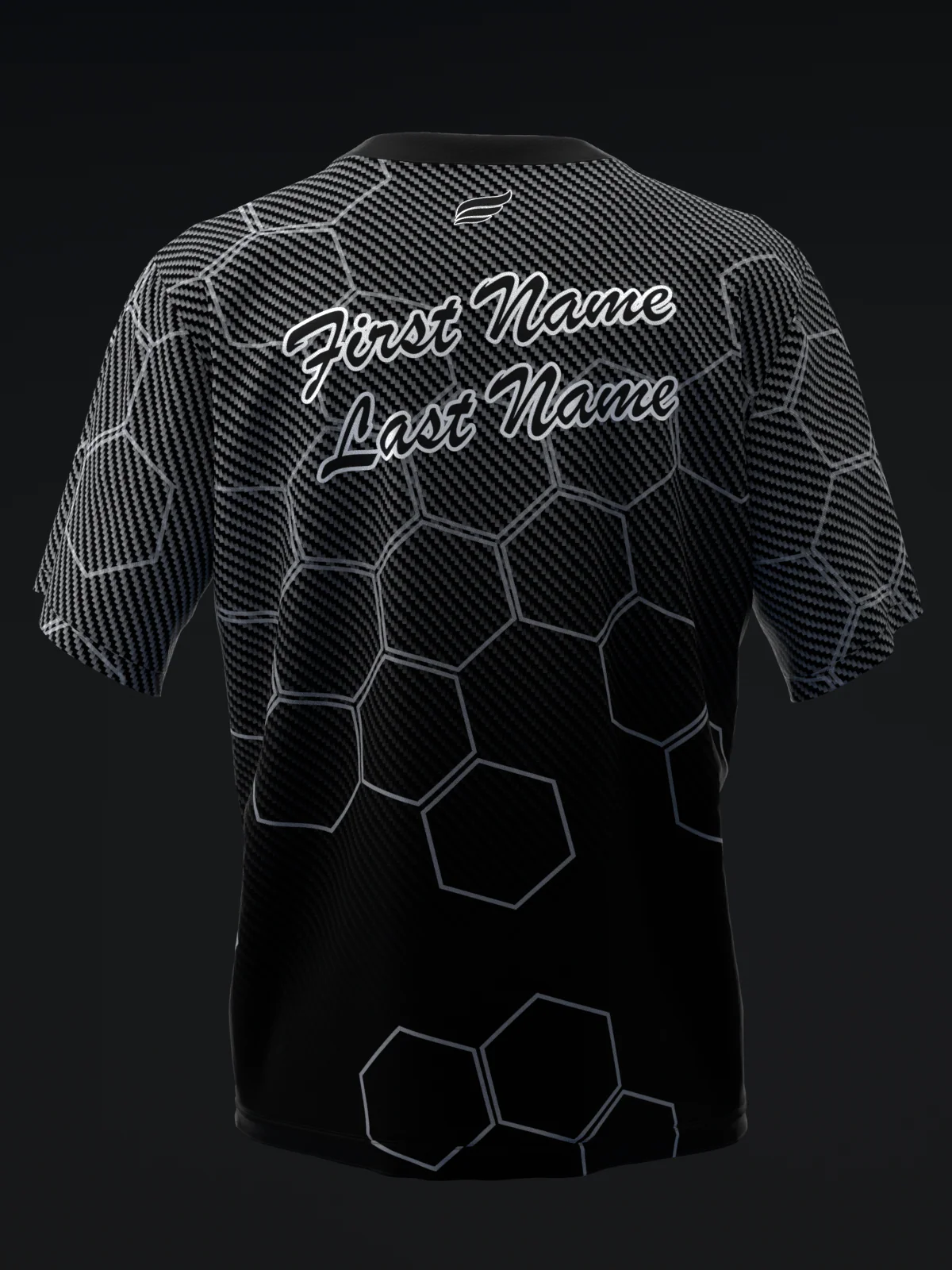 Carbon Fiber Hex Fade - Black - Bowling Jersey - Image 5