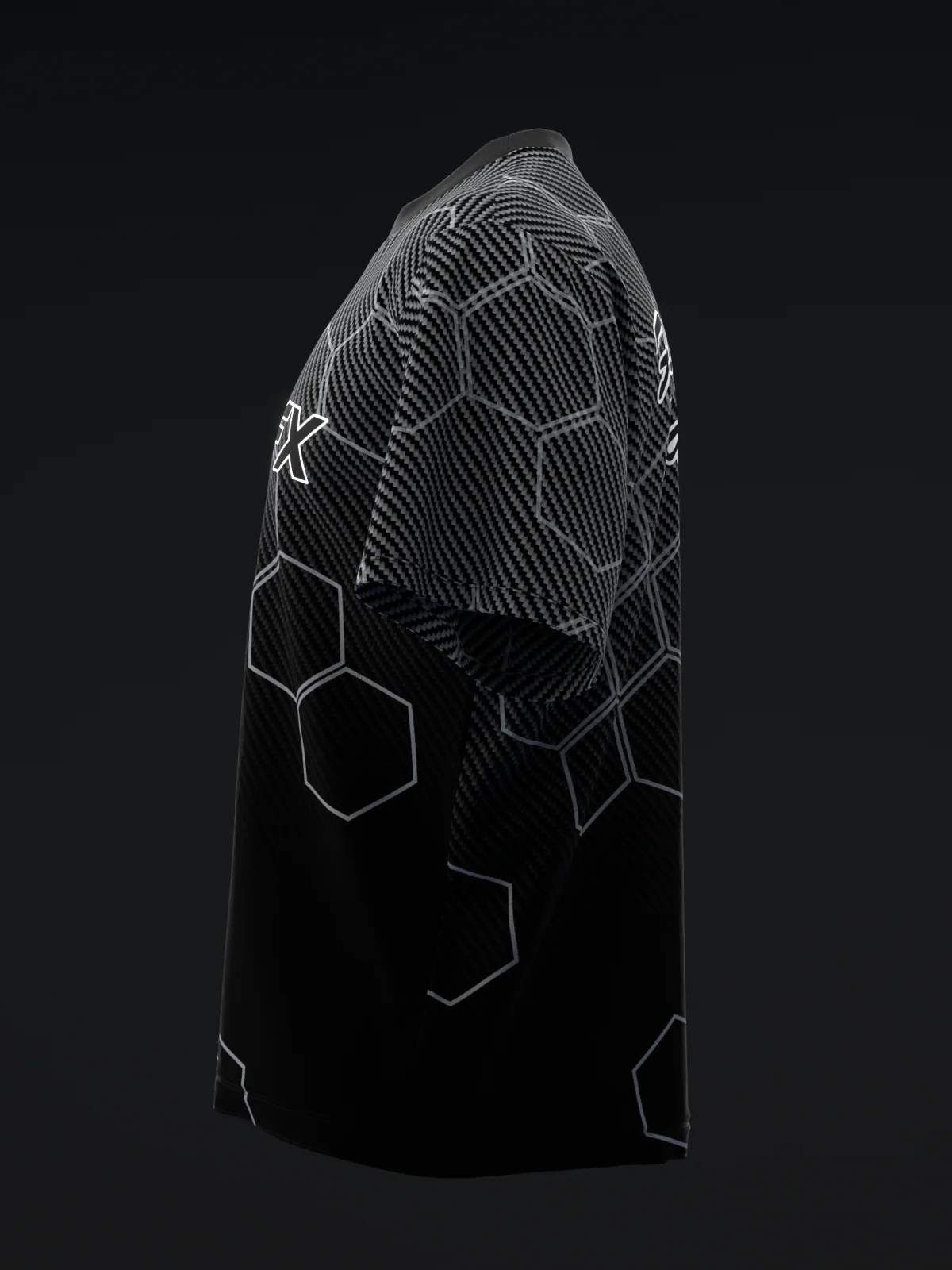 Carbon Fiber Hex Fade - Black - Bowling Jersey - Image 6