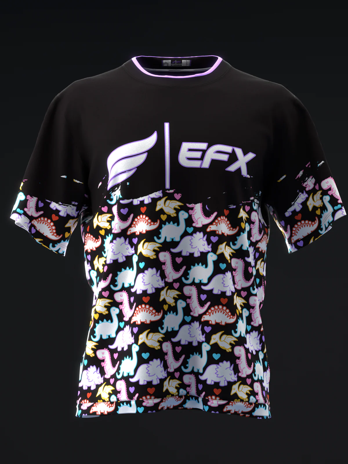 Cartoon Dinos - Neon - Bowling Jersey - Image 2