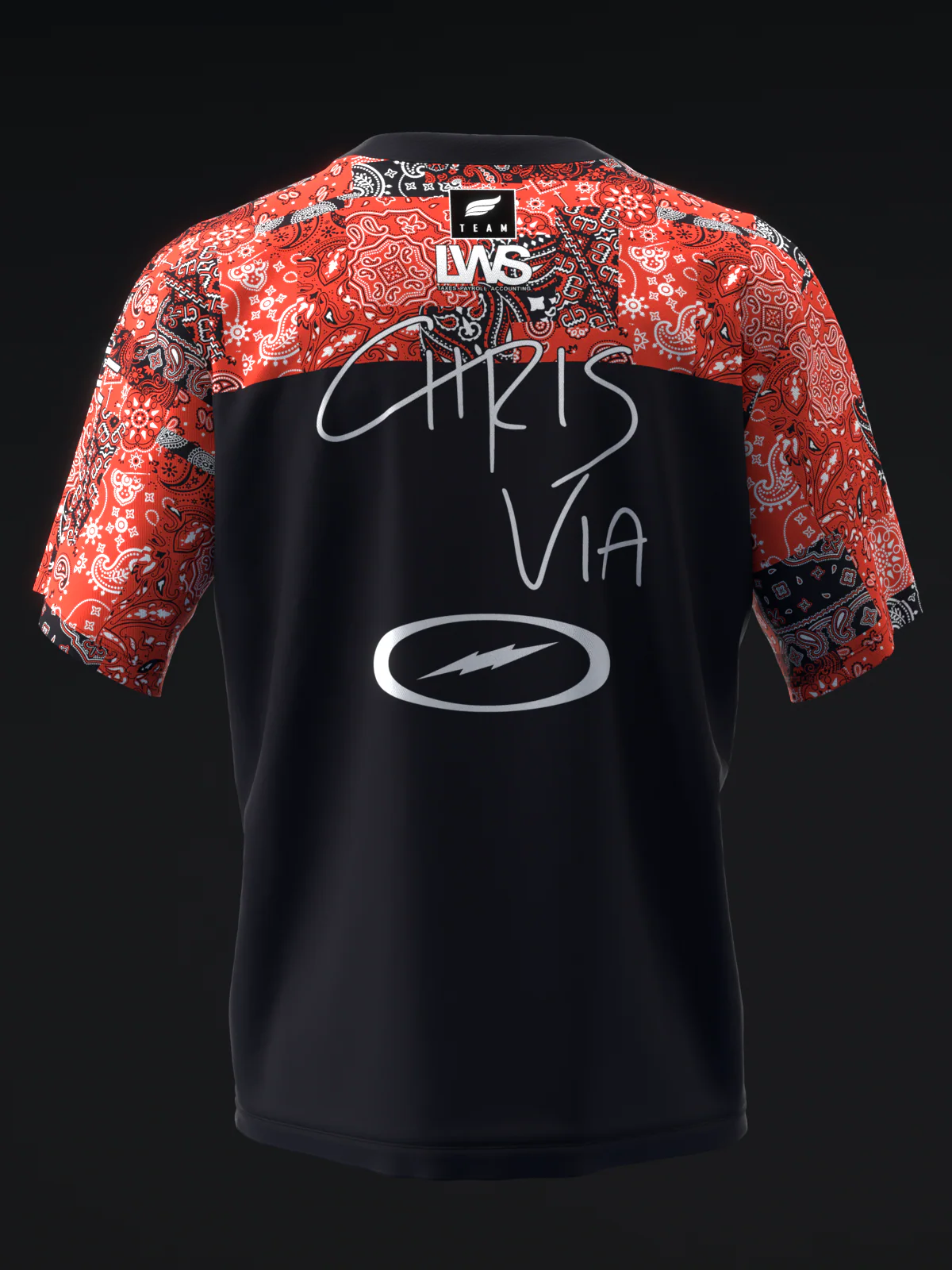 Chris Via 2023 - Danna Red Black - Bowling Jersey - Image 5