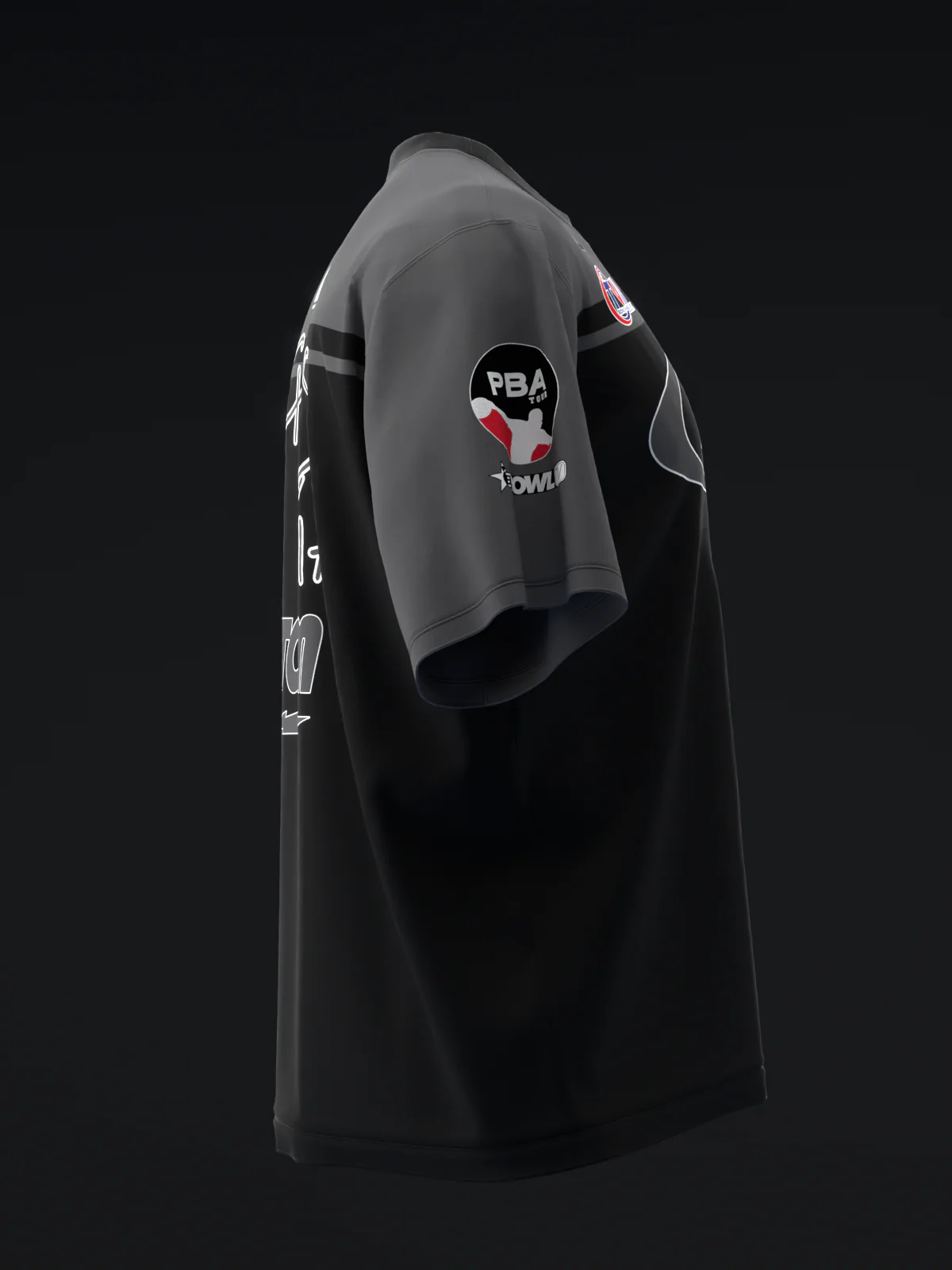Chris Via 2025 - Stripe Black Charcoal - Bowling Jersey - Image 4