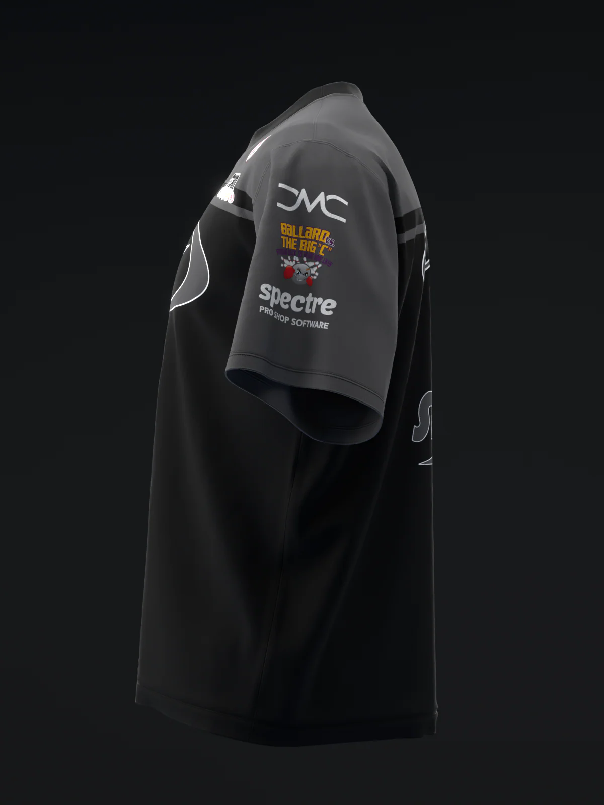 Chris Via 2025 - Stripe Black Charcoal - Bowling Jersey - Image 6