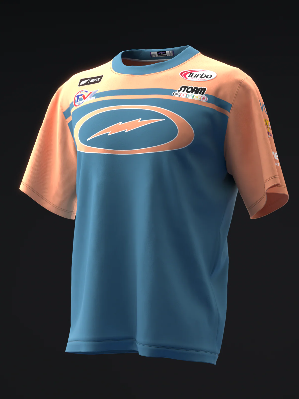 Chris Via 2025 - Stripe Peach Teal - Bowling Jersey