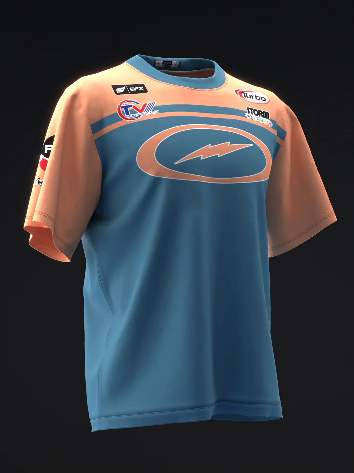Chris Via 2025 - Stripe Peach Teal - Bowling Jersey - Image 3