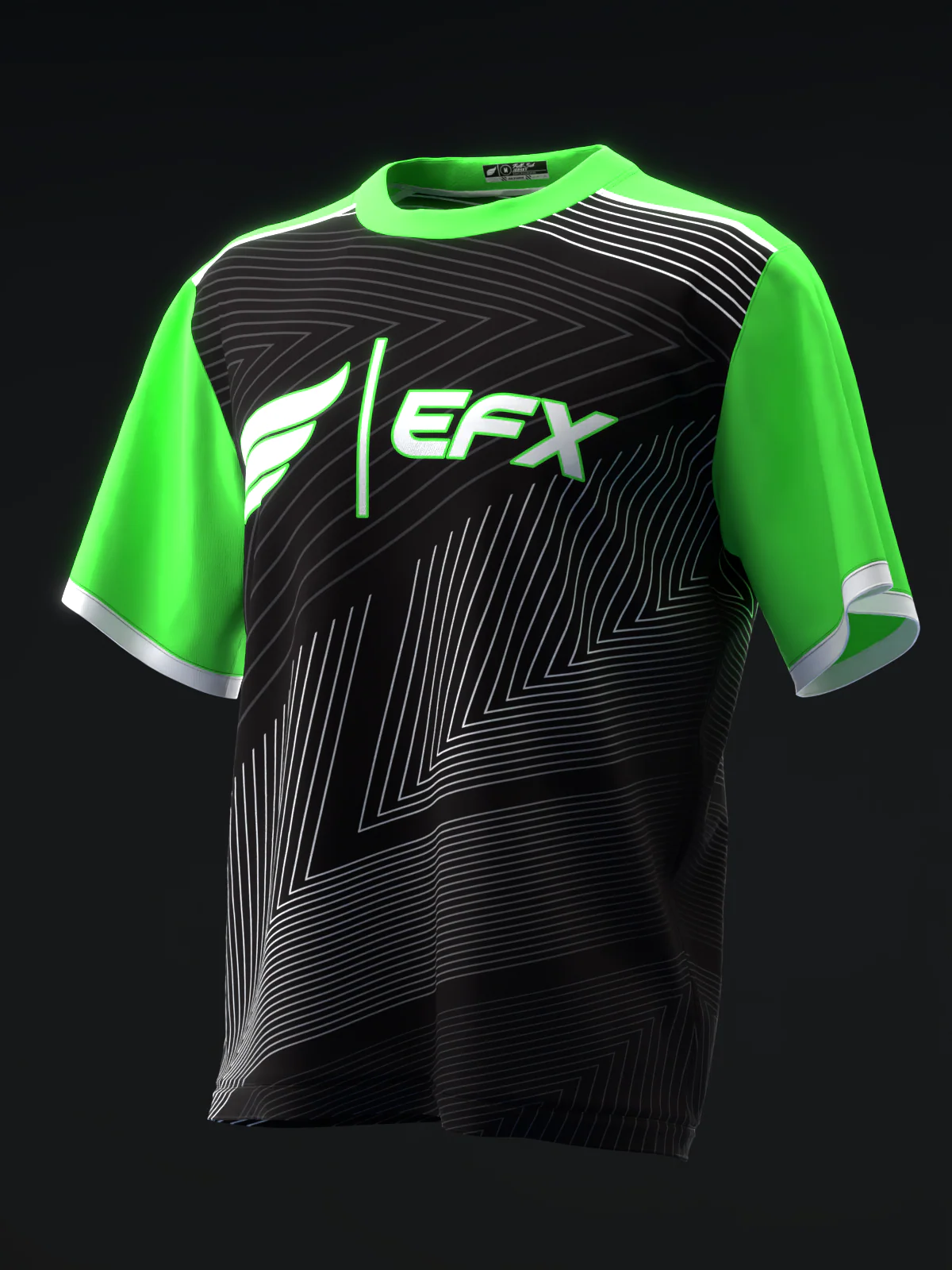 Clean Lines - Neon Green Black - Bowling Jersey
