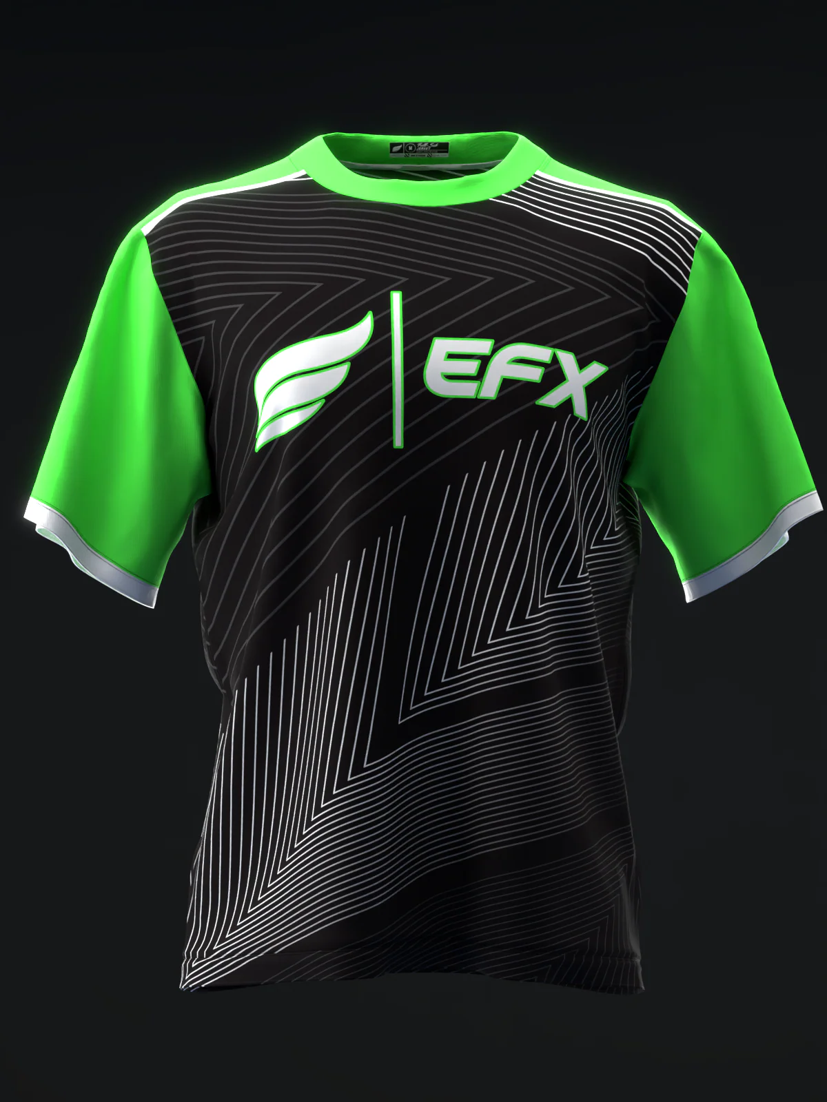 Clean Lines - Neon Green Black - Bowling Jersey - Image 2