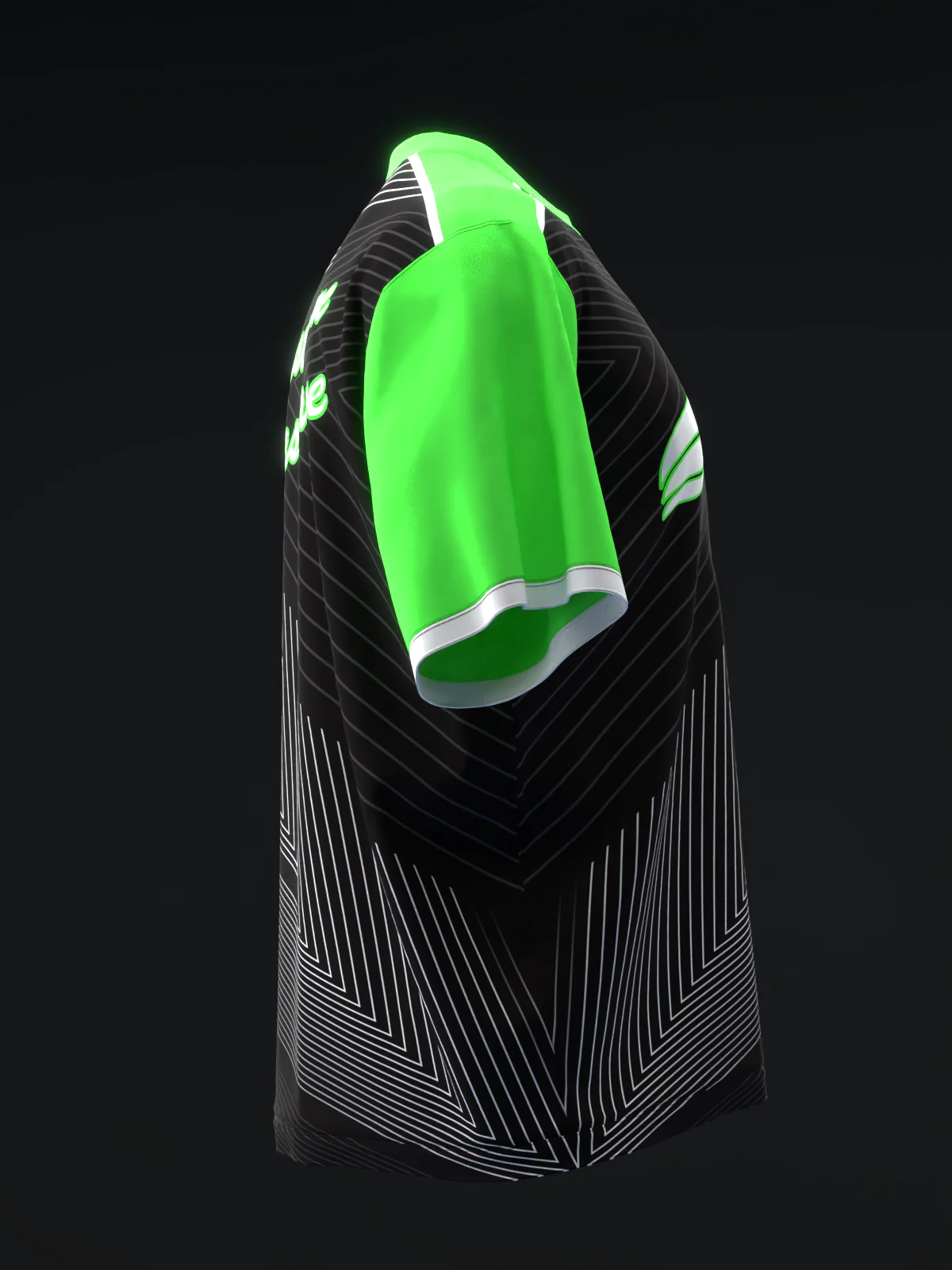 Clean Lines - Neon Green Black - Bowling Jersey - Image 4