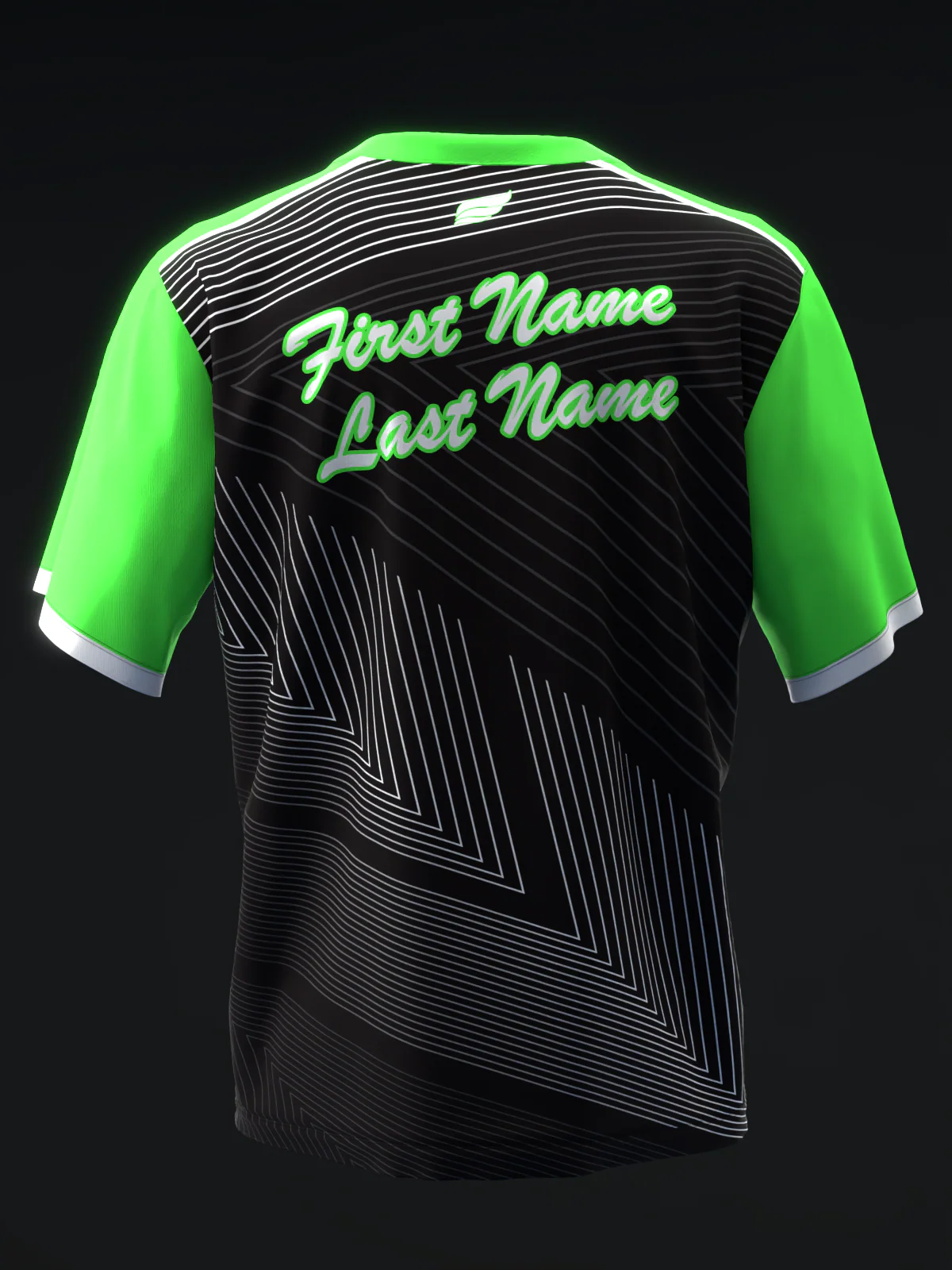 Clean Lines - Neon Green Black - Bowling Jersey - Image 5