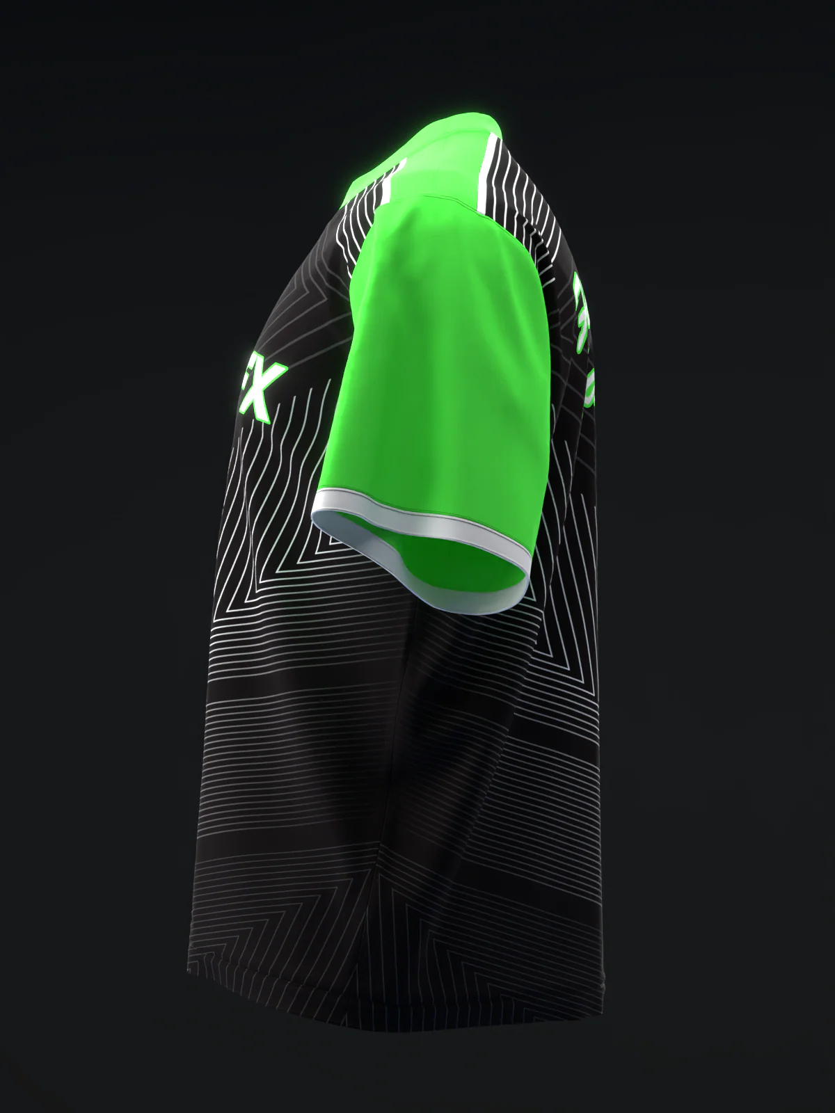 Clean Lines - Neon Green Black - Bowling Jersey - Image 6