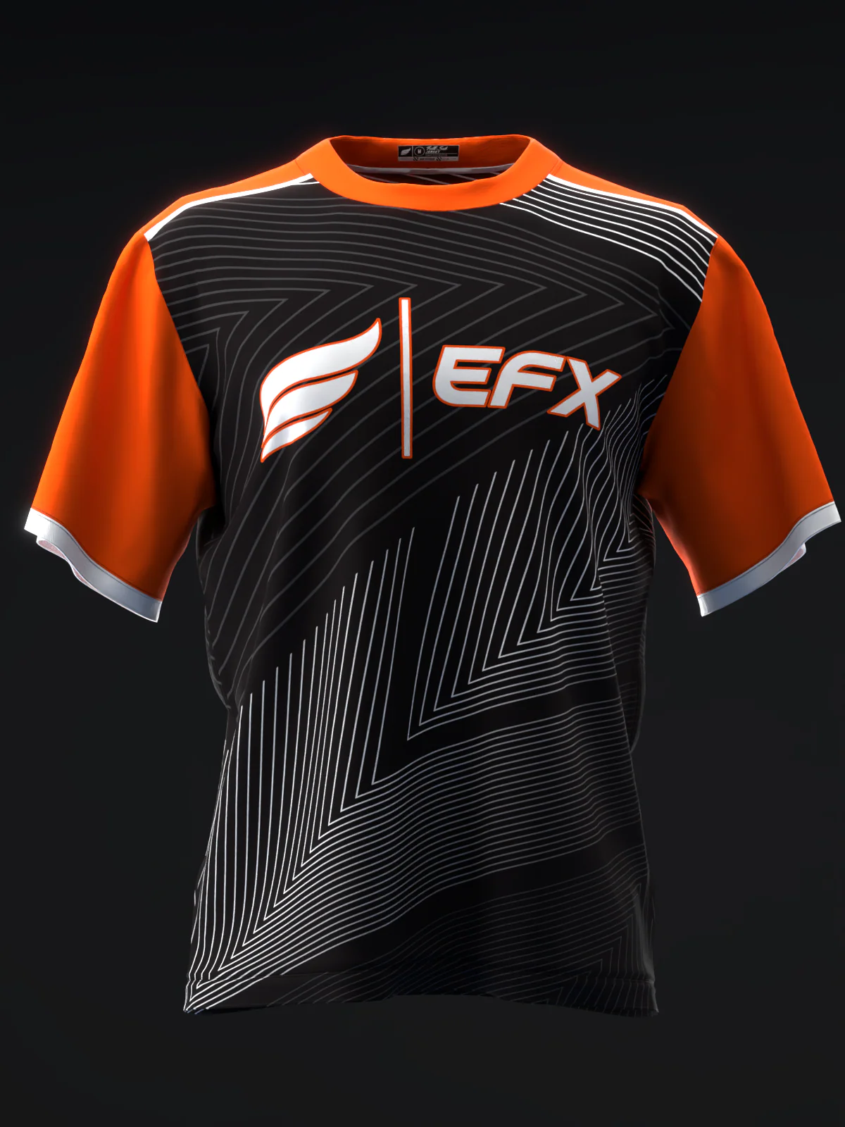 Clean Lines - Neon Orange Black - Bowling Jersey - Image 2