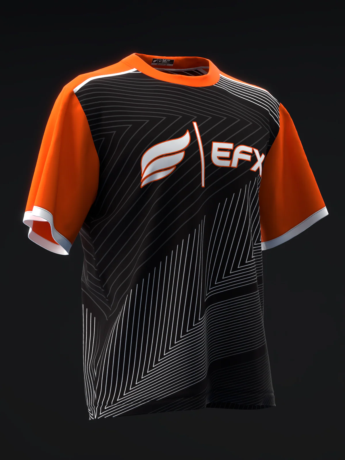 Clean Lines - Neon Orange Black - Bowling Jersey - Image 3