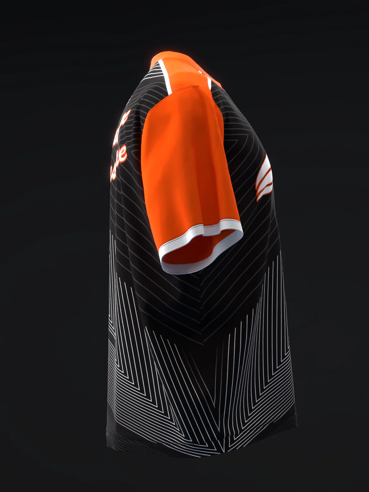 Clean Lines - Neon Orange Black - Bowling Jersey - Image 4