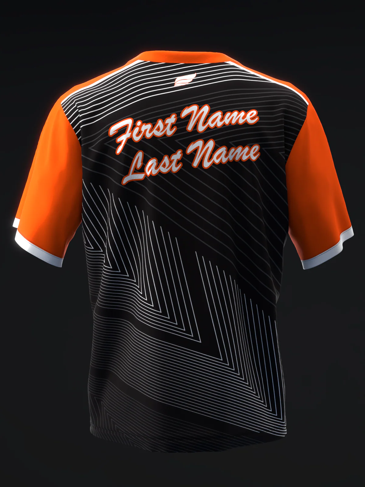 Clean Lines - Neon Orange Black - Bowling Jersey - Image 5