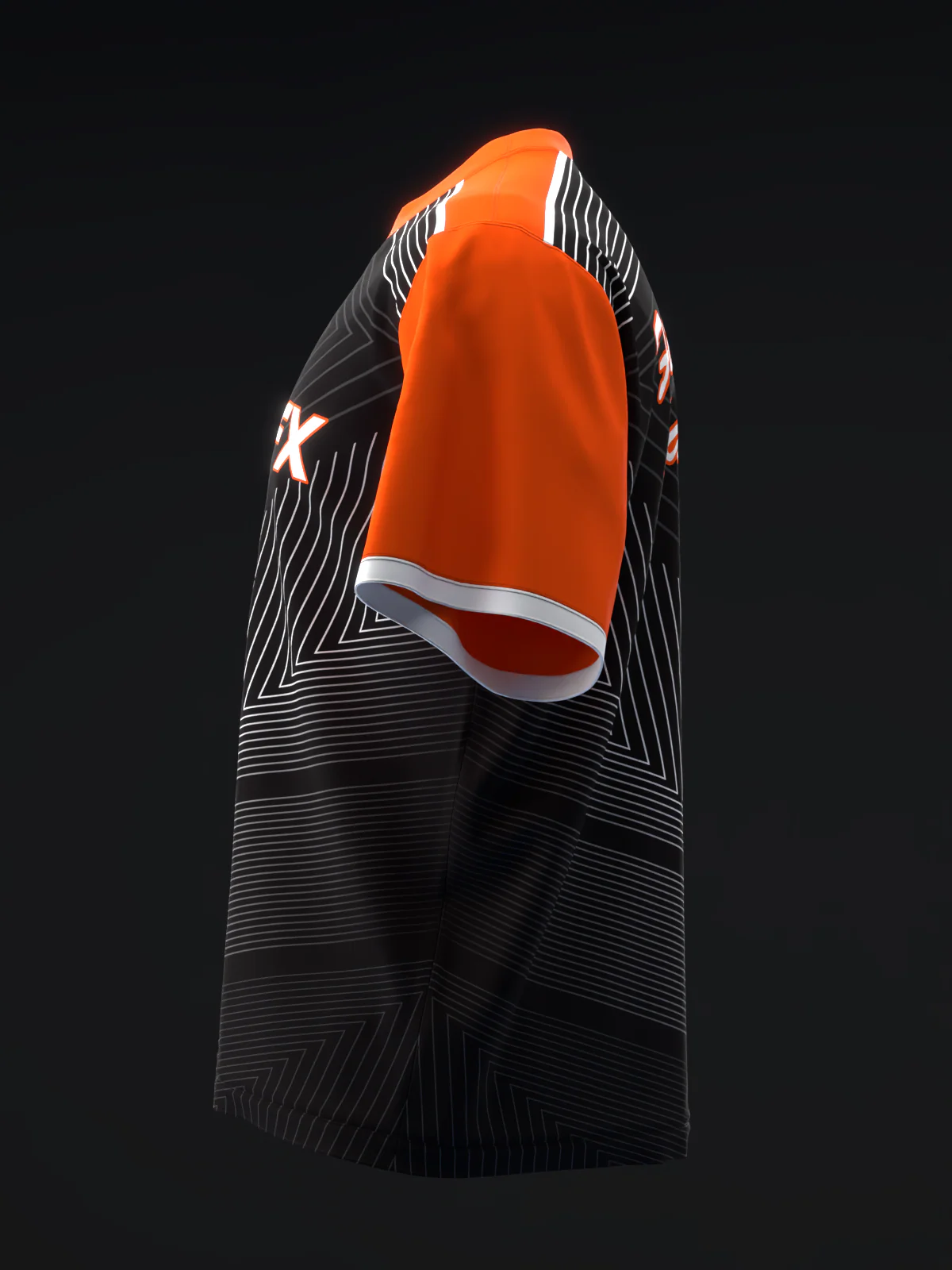 Clean Lines - Neon Orange Black - Bowling Jersey - Image 6