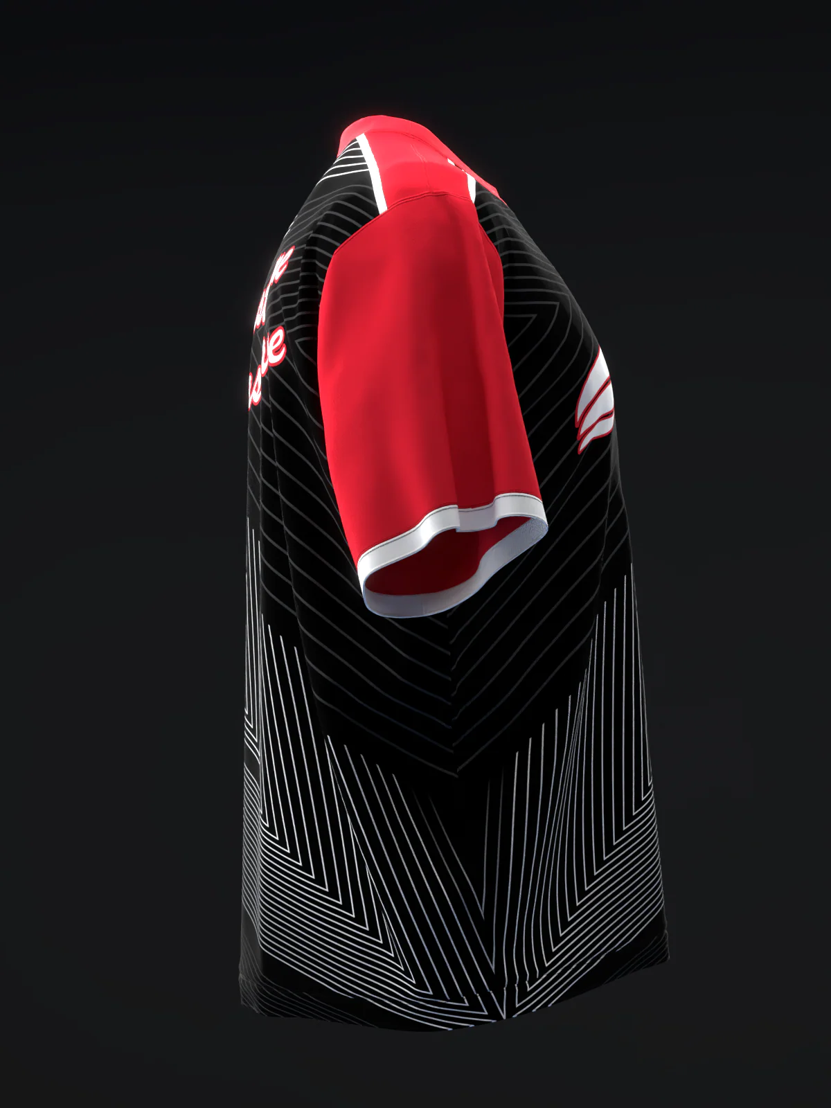 Clean Lines - Red Black - Bowling Jersey - Image 4