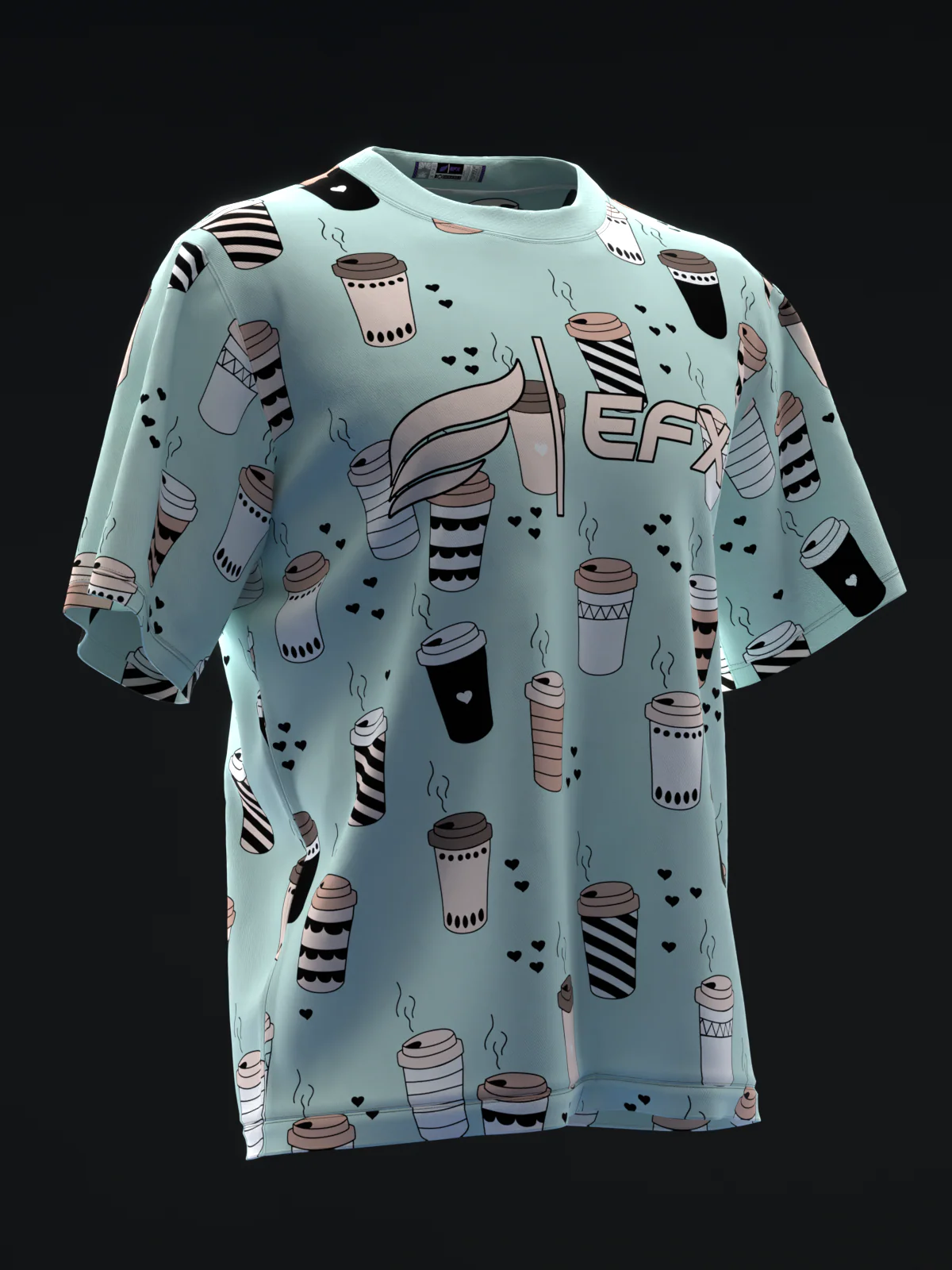 Coffee Love - Teal Tan - Bowling Jersey - Image 3