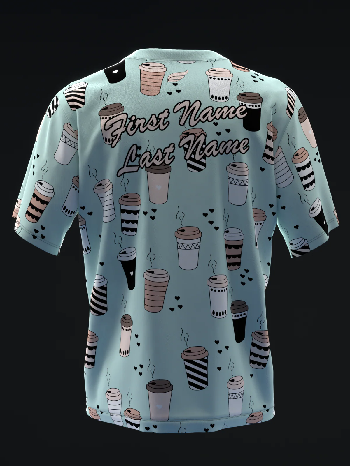 Coffee Love - Teal Tan - Bowling Jersey - Image 5