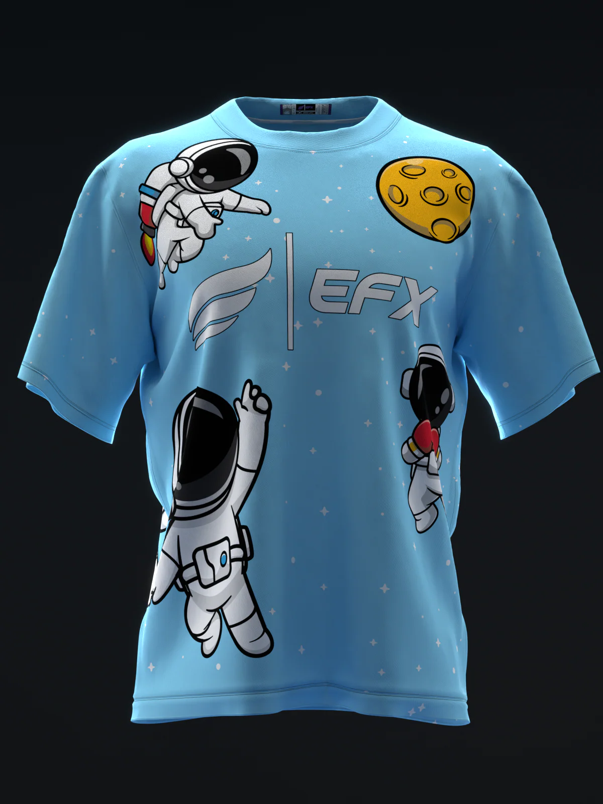 Cute Astronauts - Blue - Bowling Jersey - Image 2