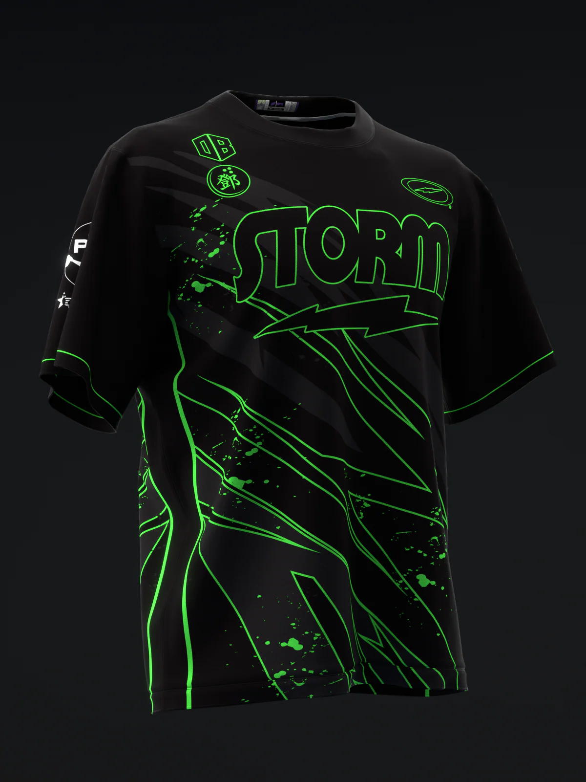Darren Tang 2024 - Blackout Black Neon Green - Bowling Jersey - Image 3