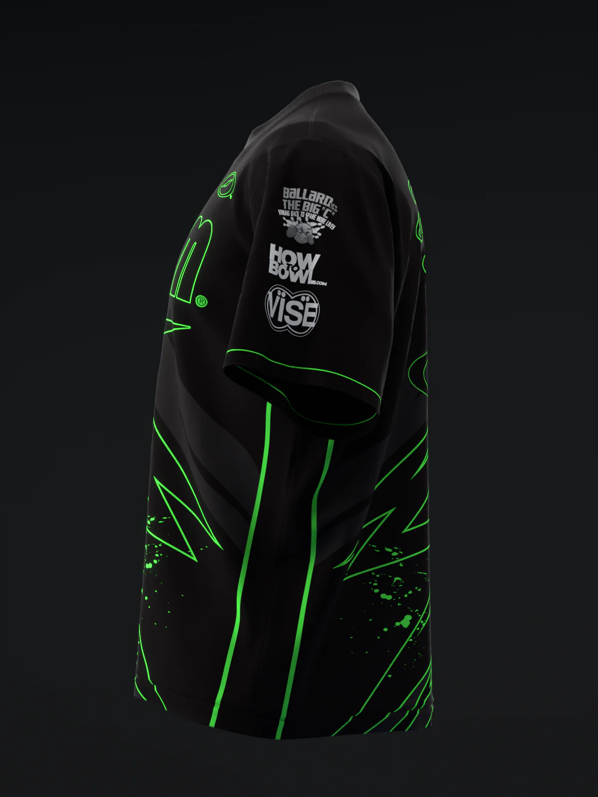 Darren Tang 2024 - Blackout Black Neon Green - Bowling Jersey - Image 6