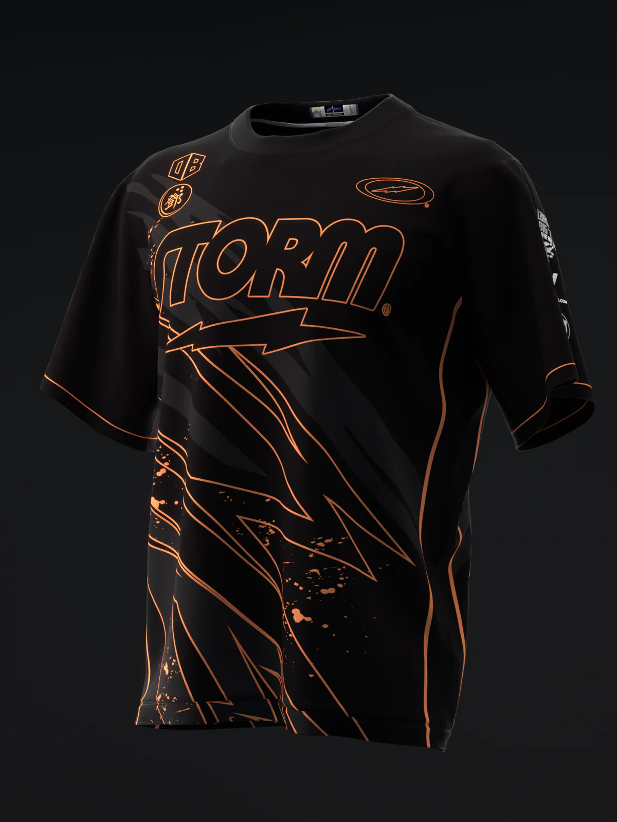 Darren Tang 2024 - Blackout Black Neon Orange - Bowling Jersey