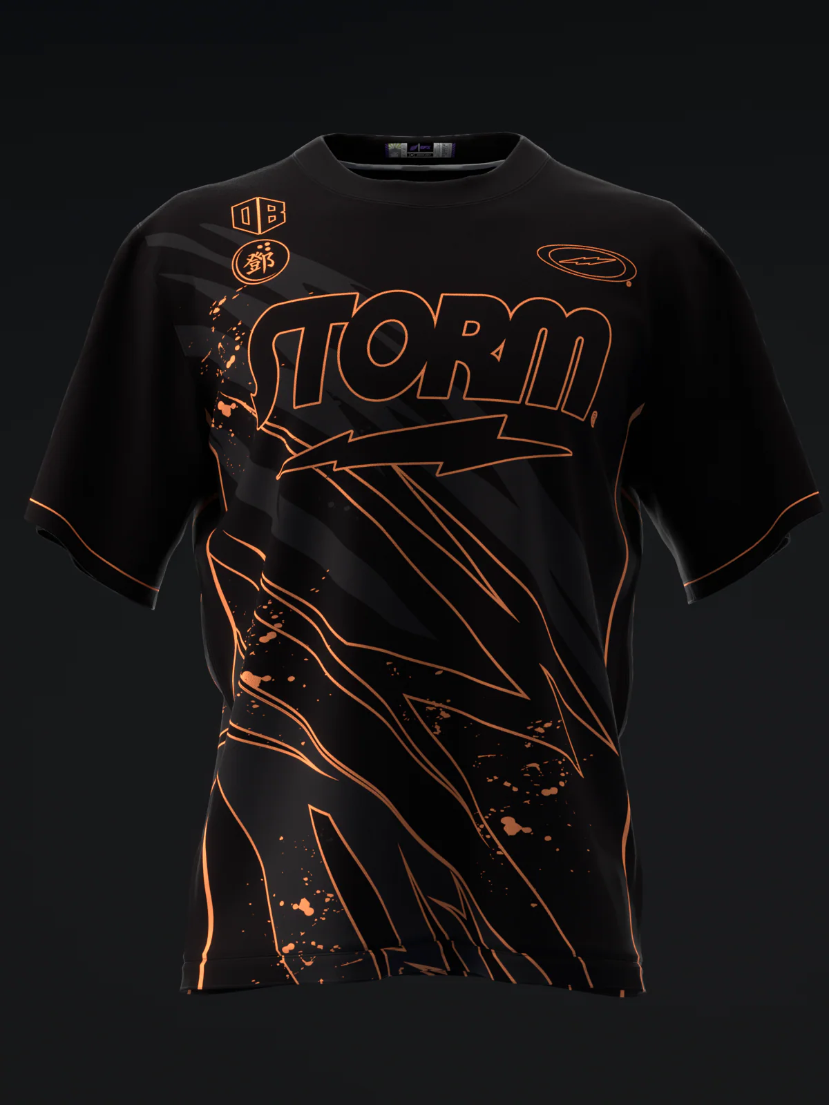 Darren Tang 2024 - Blackout Black Neon Orange - Bowling Jersey - Image 2