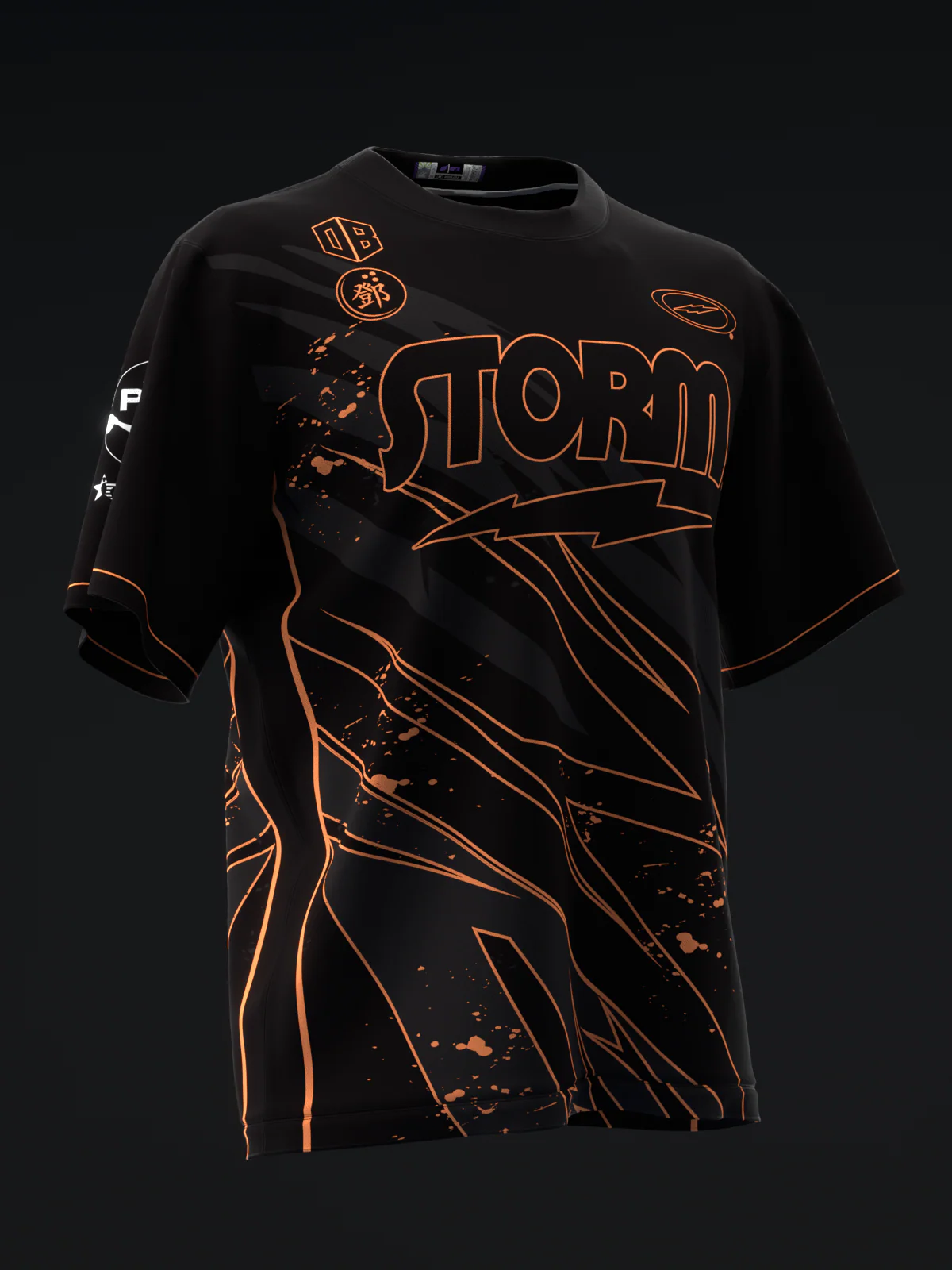 Darren Tang 2024 - Blackout Black Neon Orange - Bowling Jersey - Image 3