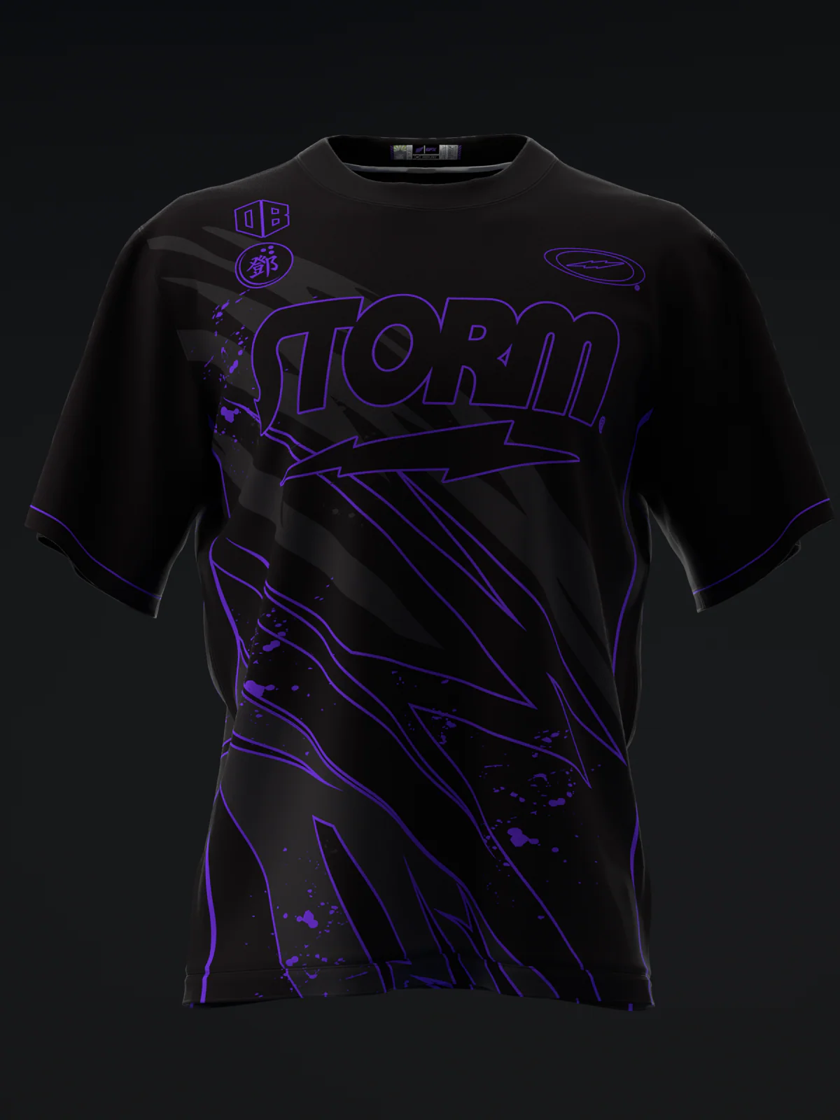 Darren Tang 2024 - Blackout Black Neon Purple - Bowling Jersey - Image 2