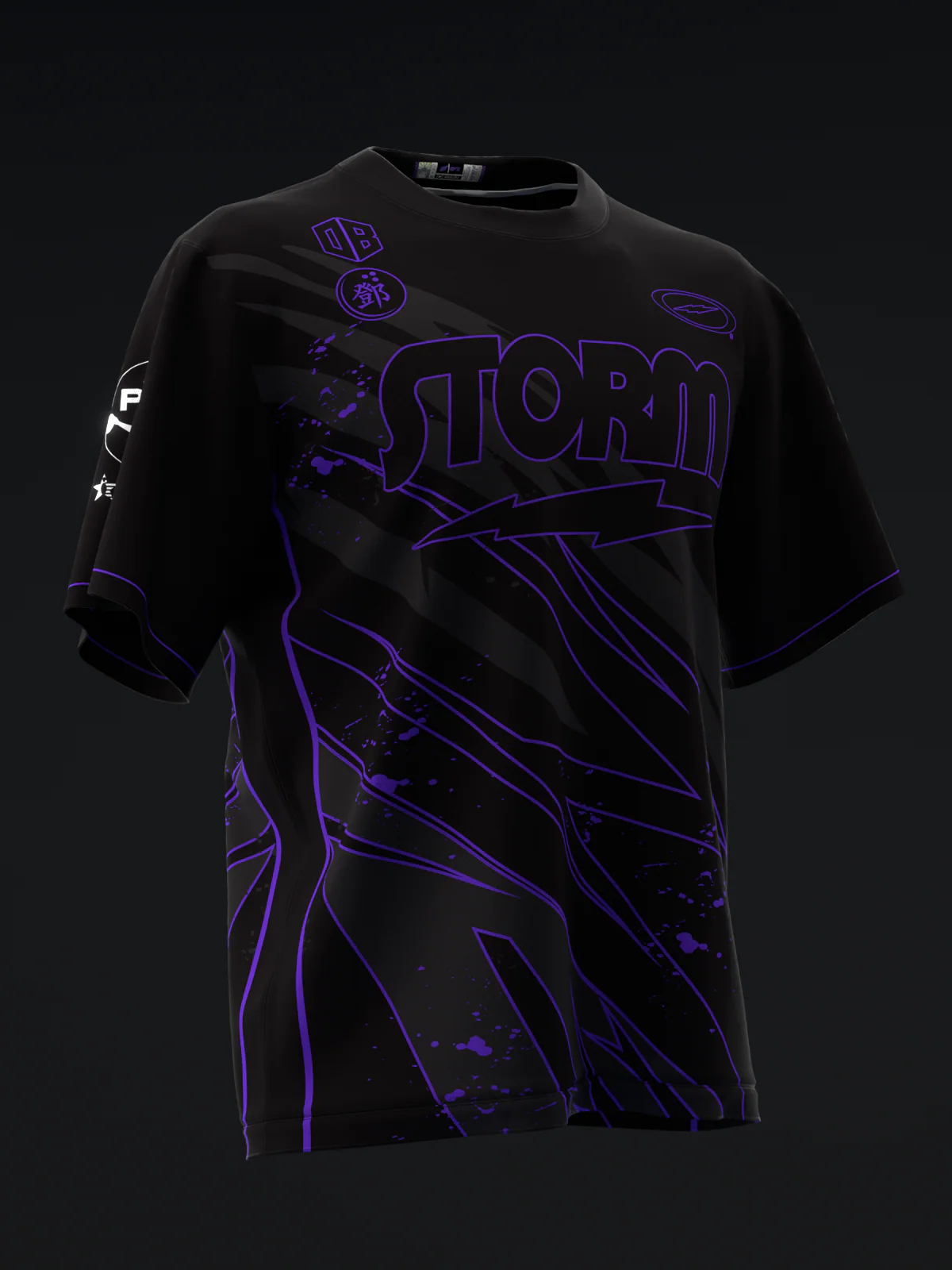 Darren Tang 2024 - Blackout Black Neon Purple - Bowling Jersey - Image 3