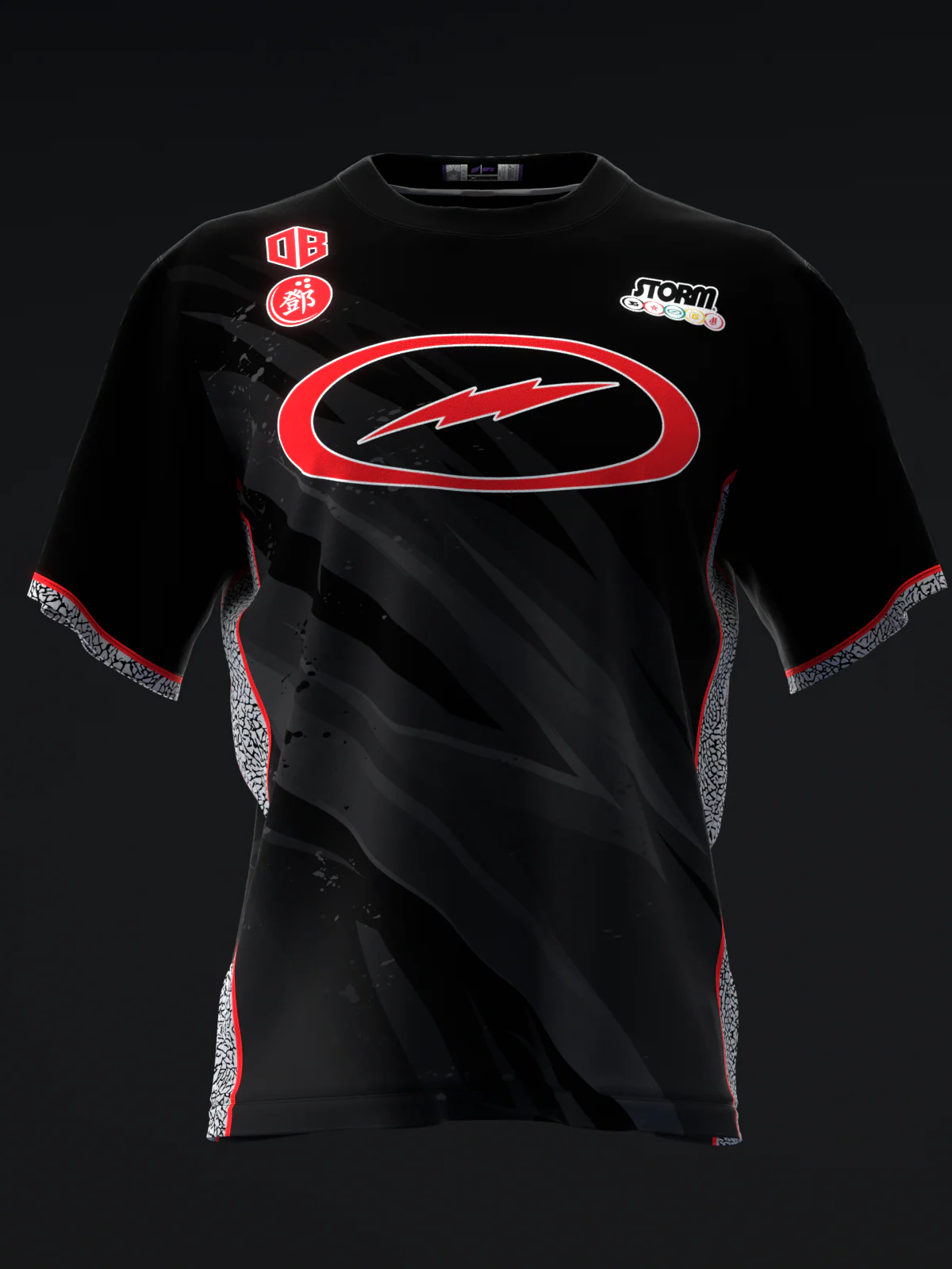 Darren Tang 2025 - Lightning All Black Cement - Bowling Jersey - Image 2