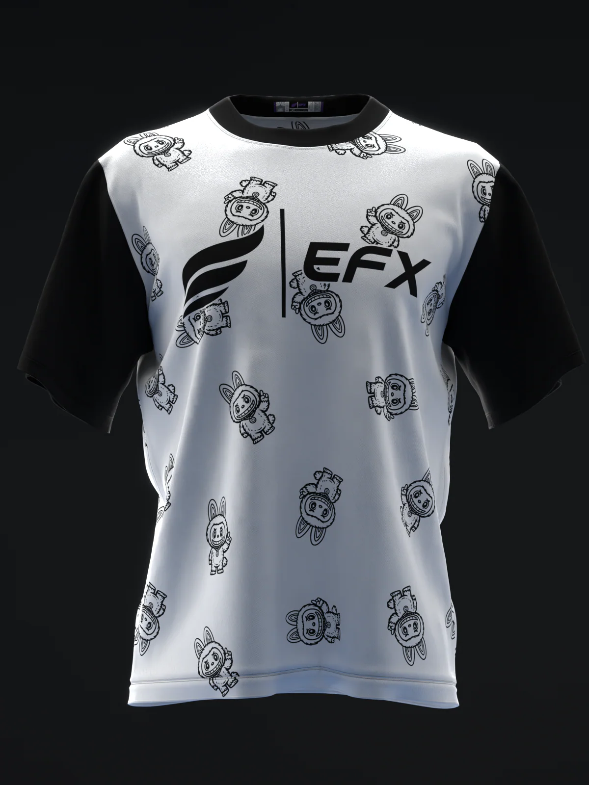 Efufus Collage - White Black - Bowling Jersey - Image 2
