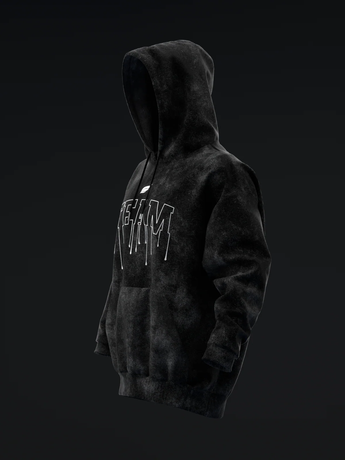 Distressed Drip - Black - Pullover Hoodie - Image 6