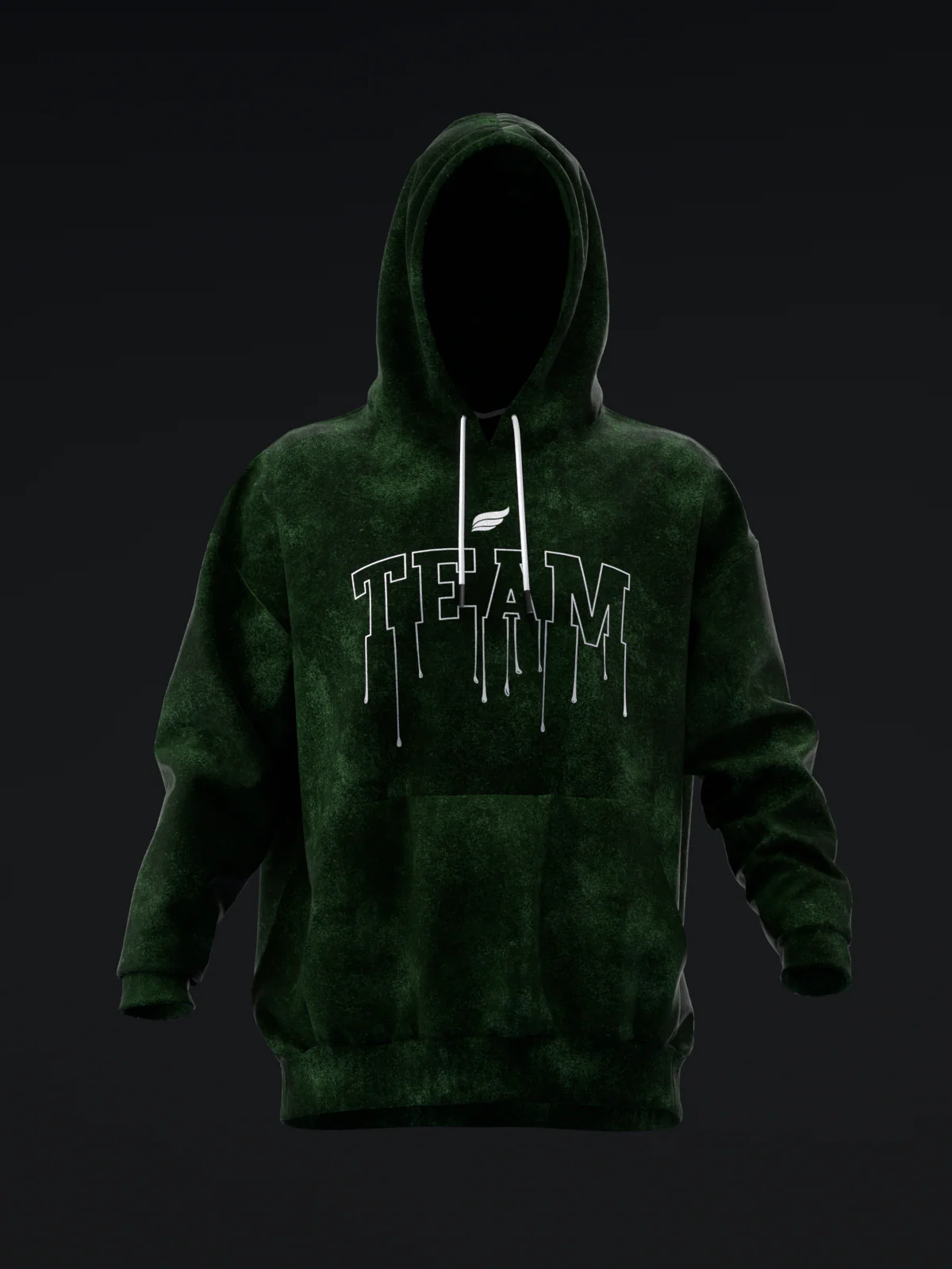 Distressed Drip - Green - Pullover Hoodie
