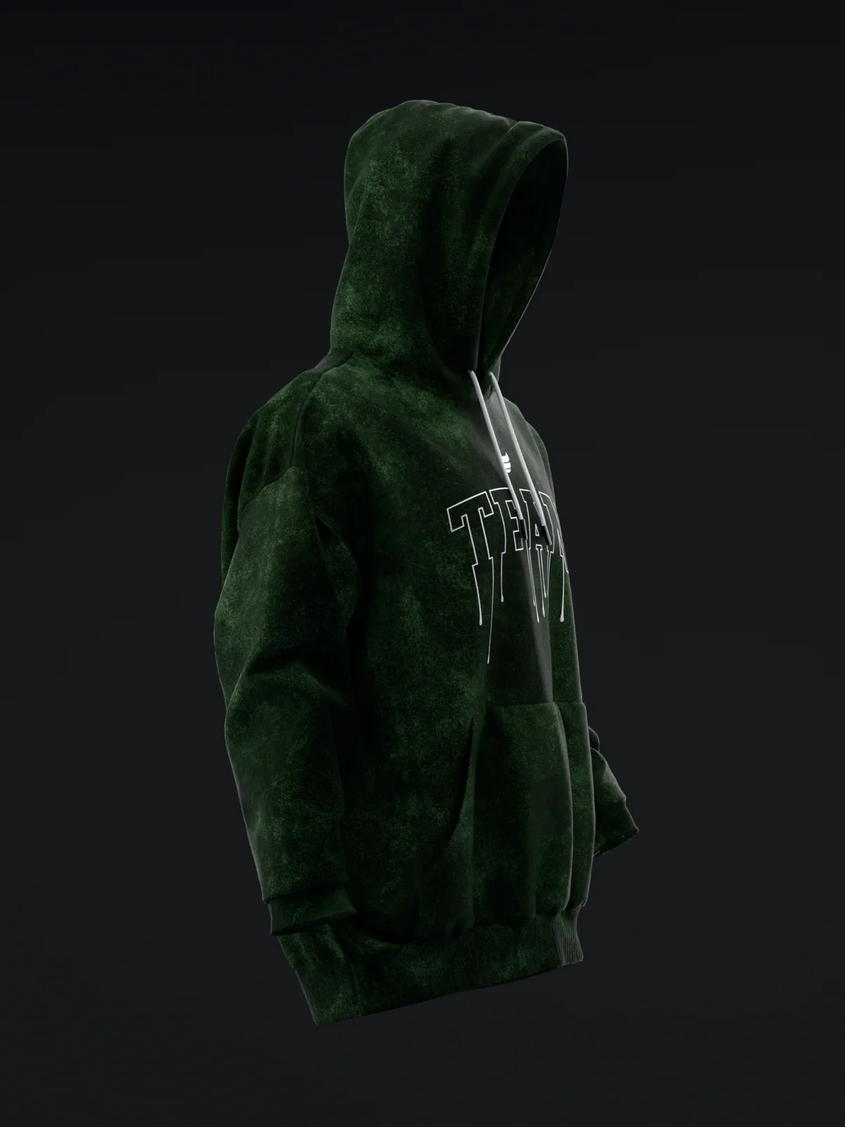 Distressed Drip - Green - Pullover Hoodie - Image 2