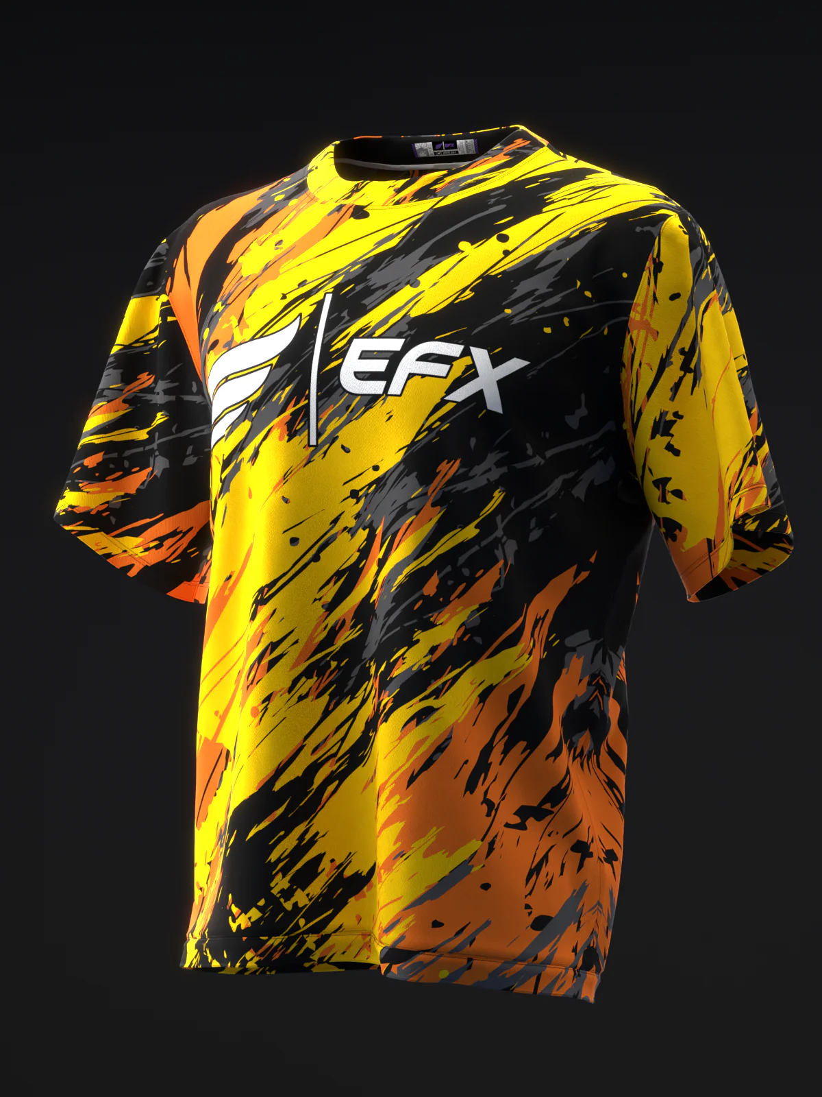 Elevated - Gold Charcoal Orange - Bowling Jersey