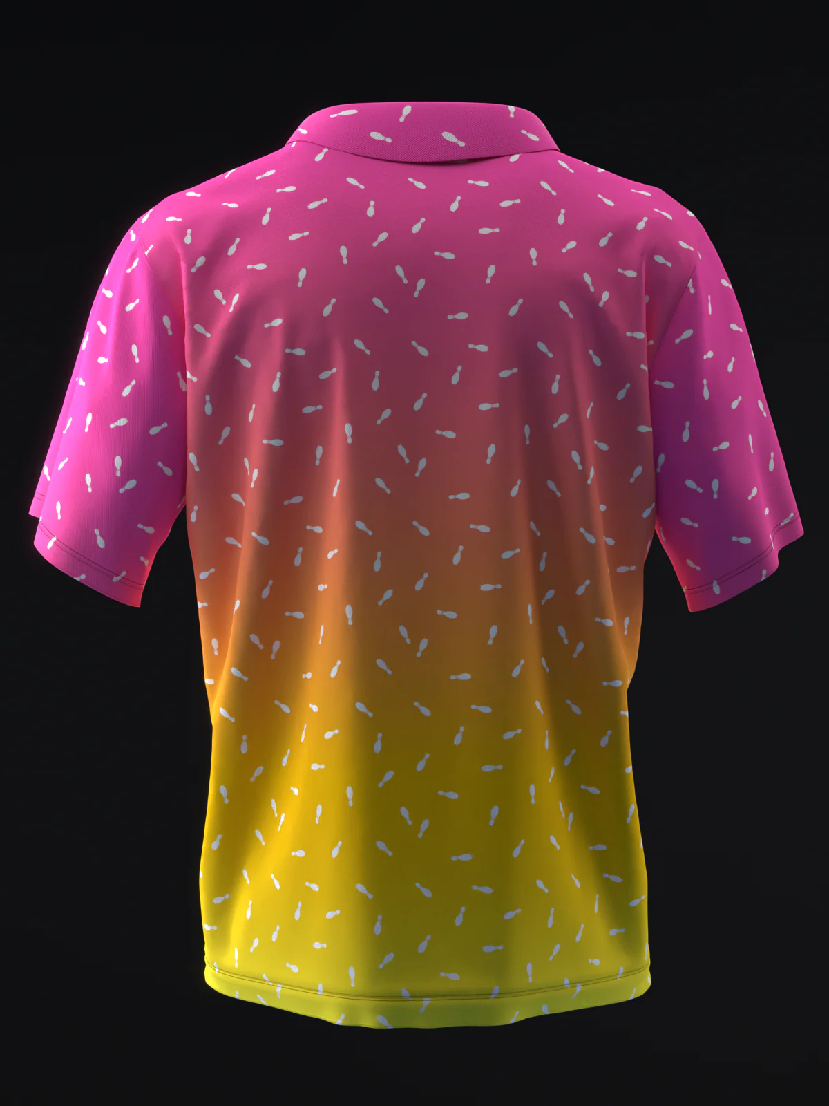 Fairways - Bowling Burst Neon Pink Gold - Bowling Polo - Image 5