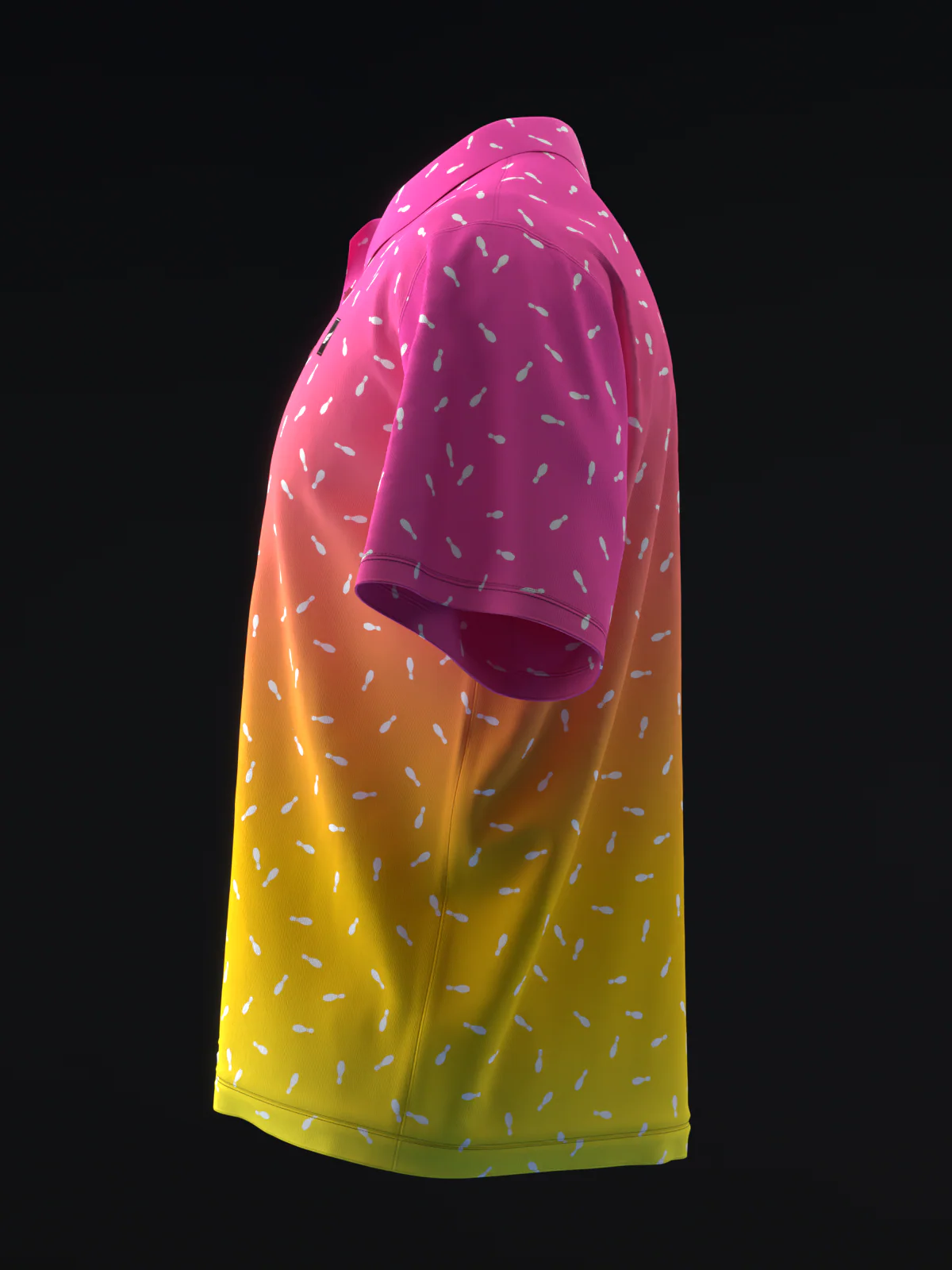 Fairways - Bowling Burst Neon Pink Gold - Bowling Polo - Image 6