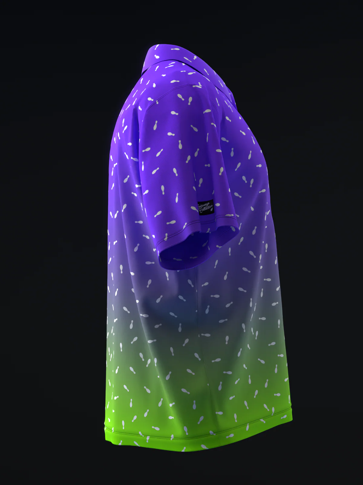 Fairways - Bowling Burst Neon Purple Green - Bowling Polo - Image 4
