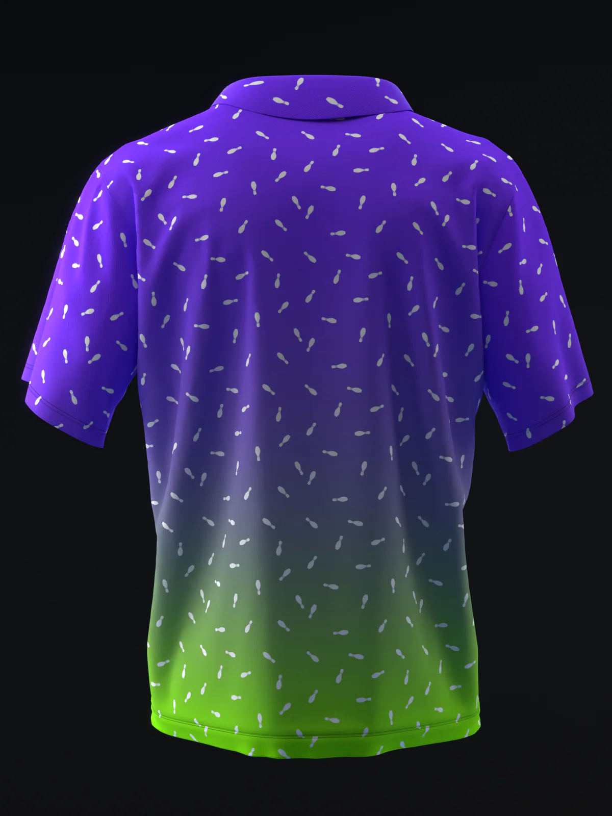 Fairways - Bowling Burst Neon Purple Green - Bowling Polo - Image 5